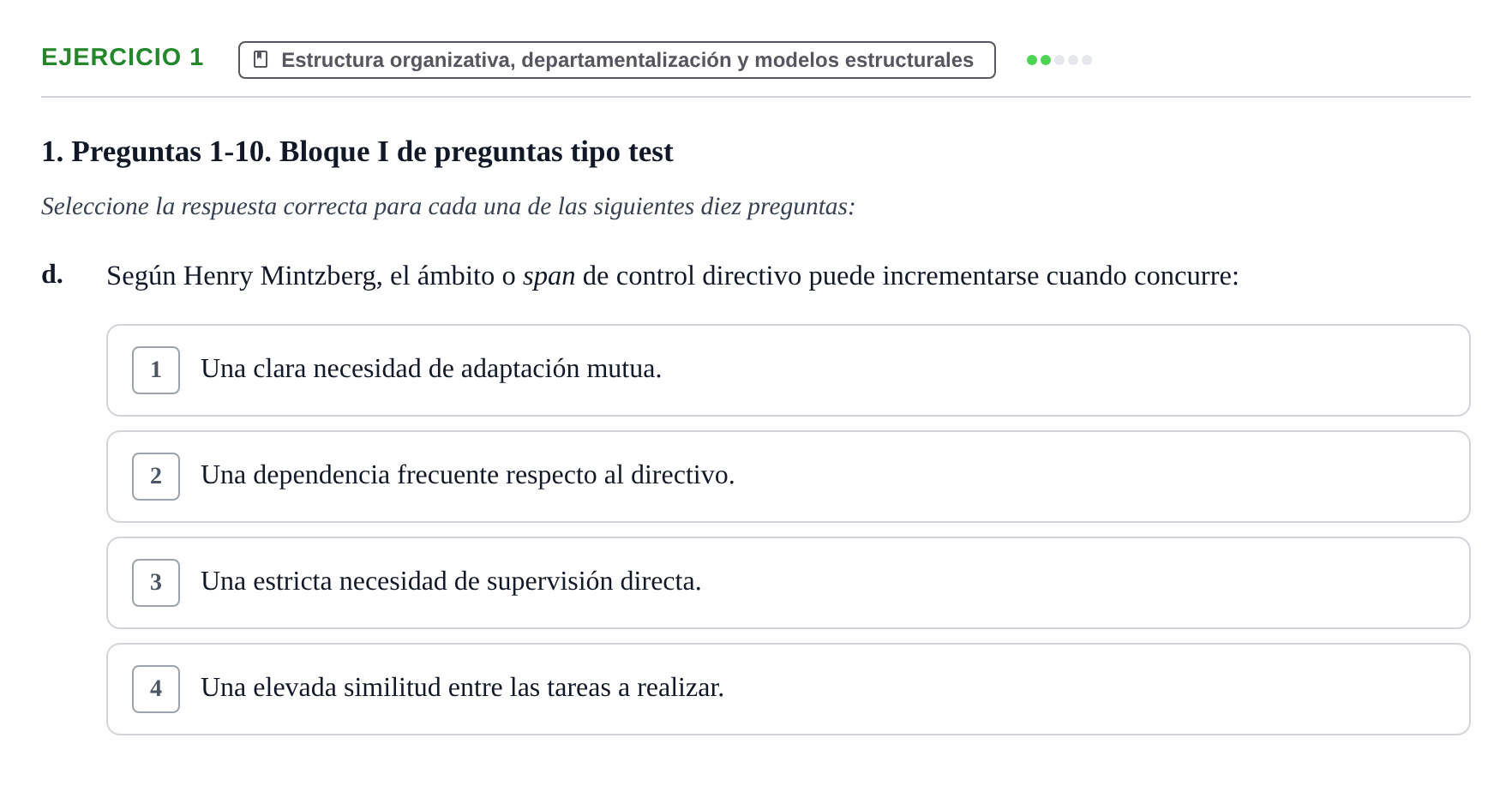 Enunciado: Ejercicio 1 - Estructura organizativa, departamentalización… · Administració de l'Empresa UB Juny 2022