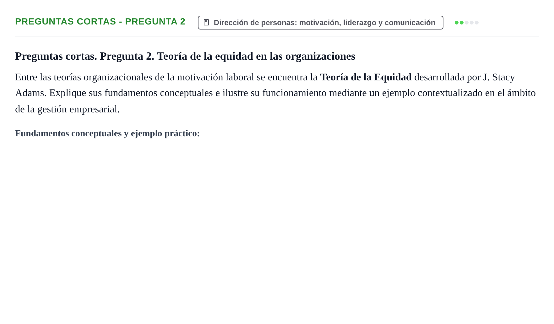 Enunciado: Ejercicio Preguntas cortas - Pregunta 2 · Administració de l'Empresa UB Juny 2022
