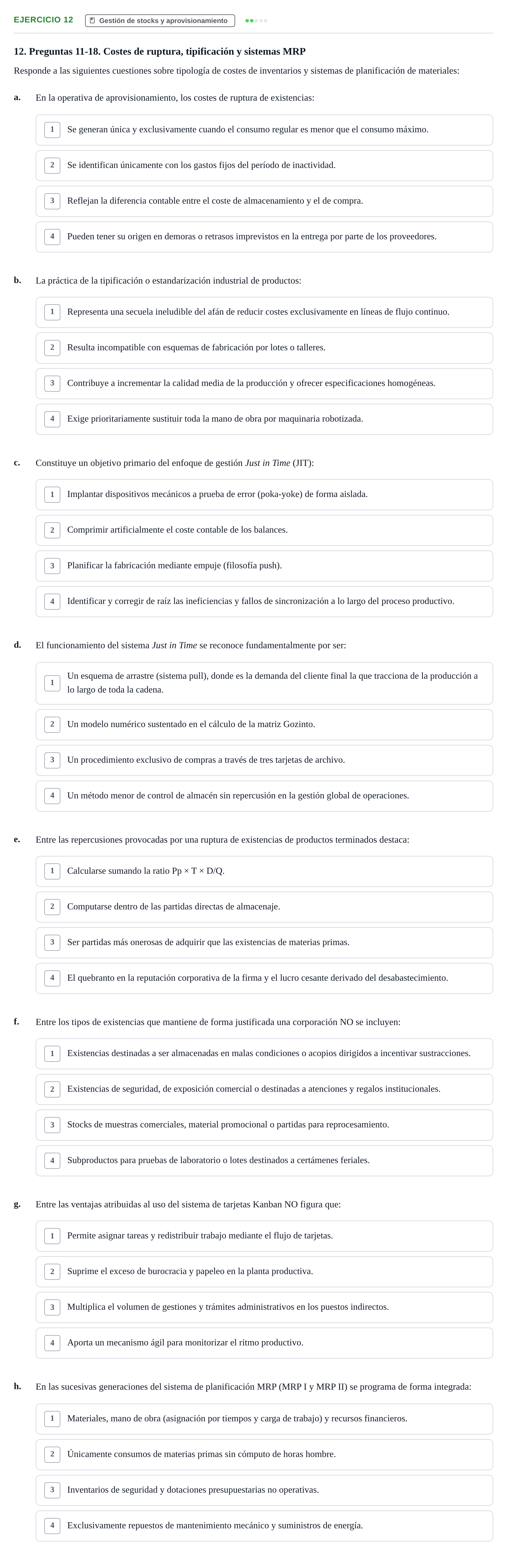 Enunciado: Problema 12 · Administració de l'Empresa UB Examen final. Administració de l'Empresa
