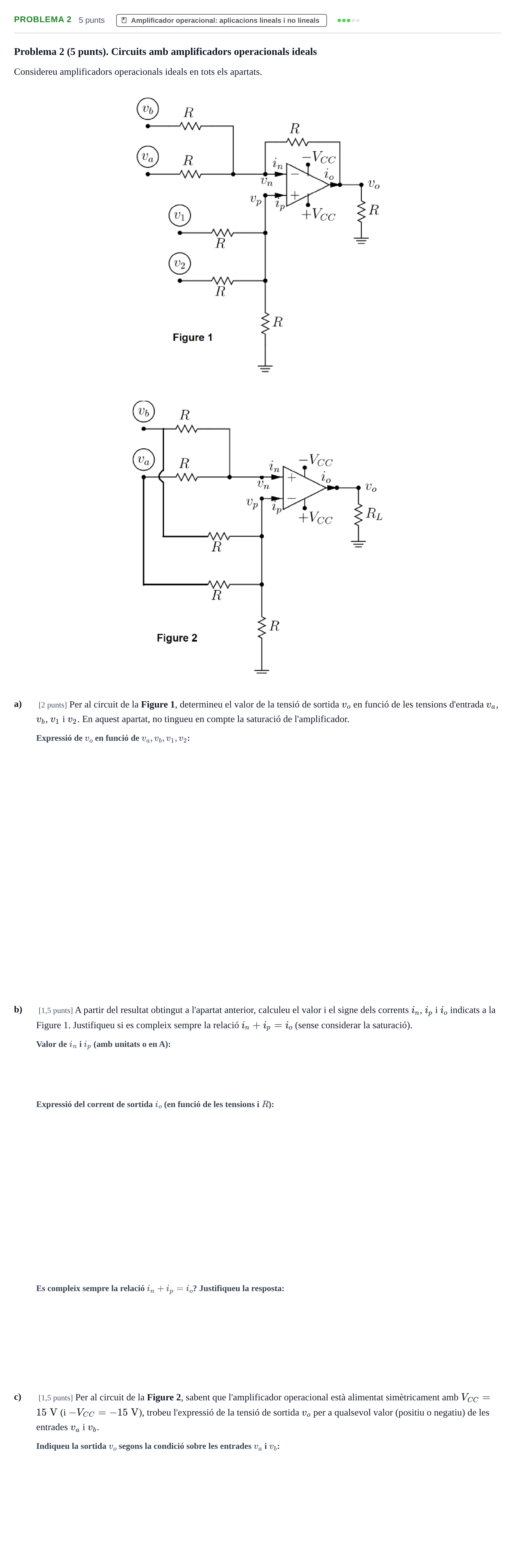 Enunciado: Problema 2 · Electricitat i Electrònica UAB 2022