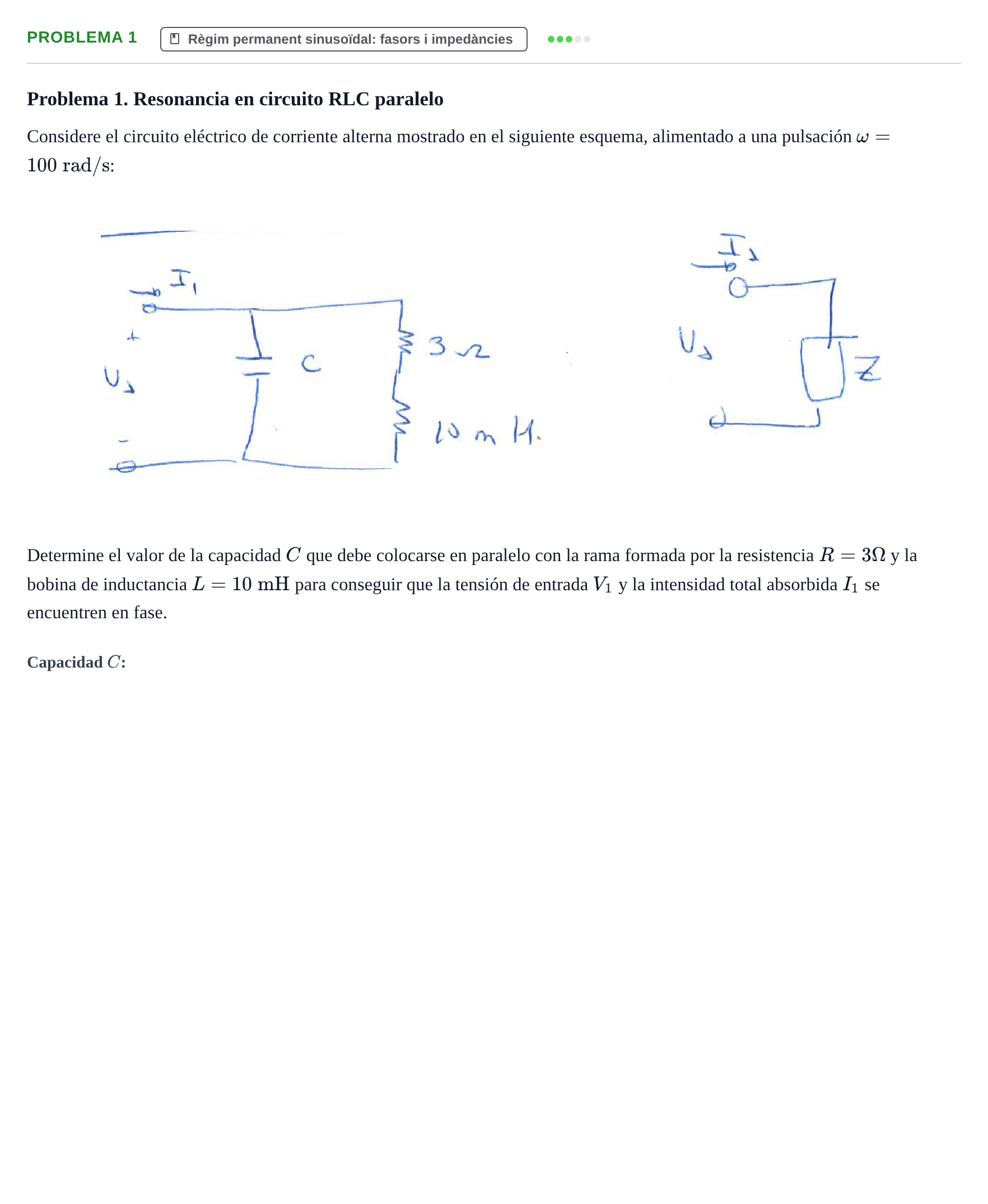Enunciado: Problema 1 · Electricitat i Electrònica UAB Examen Parcial de Electricidad y Electrónica (Segundo Parcial)