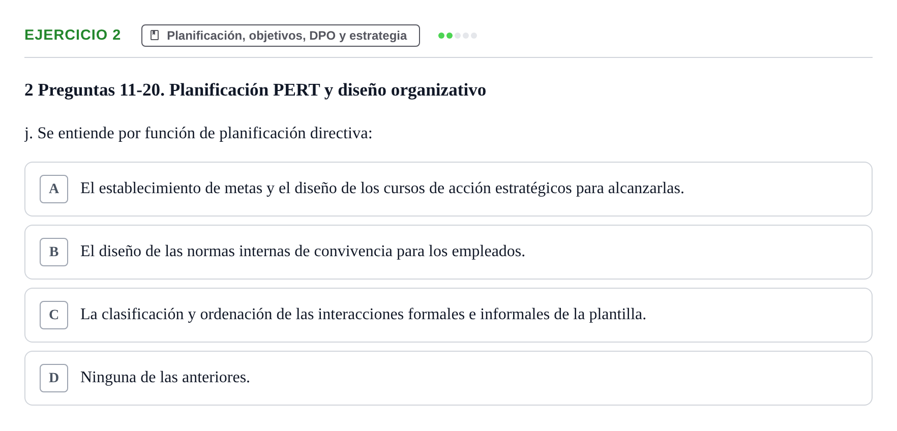 Enunciado: Ejercicio 2 - Planificación · Administració de l'Empresa UB Examen 2.º parcial de Administración de la Empresa
