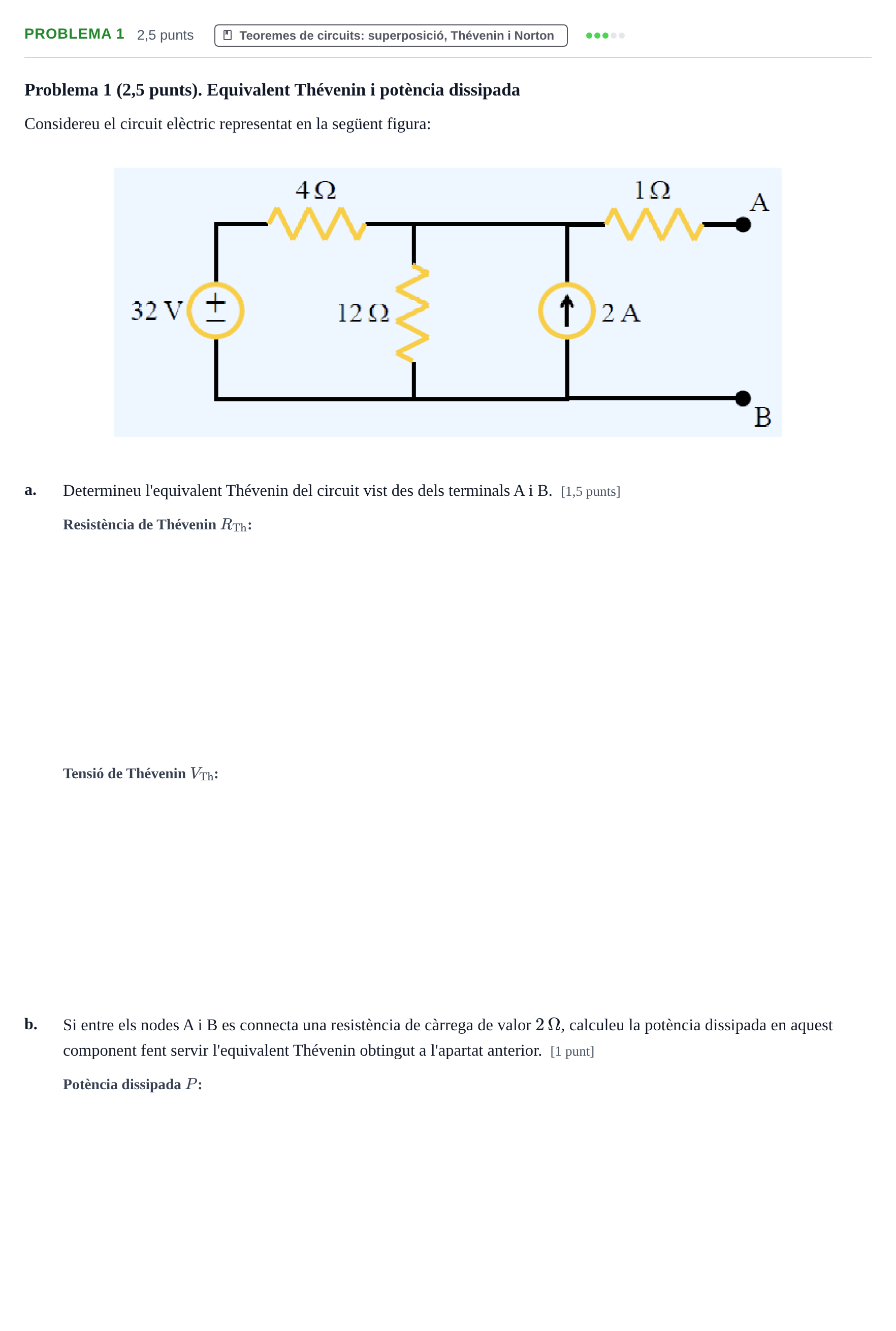 Enunciado: Problema 1 · Electricitat i Electrònica UAB 2019