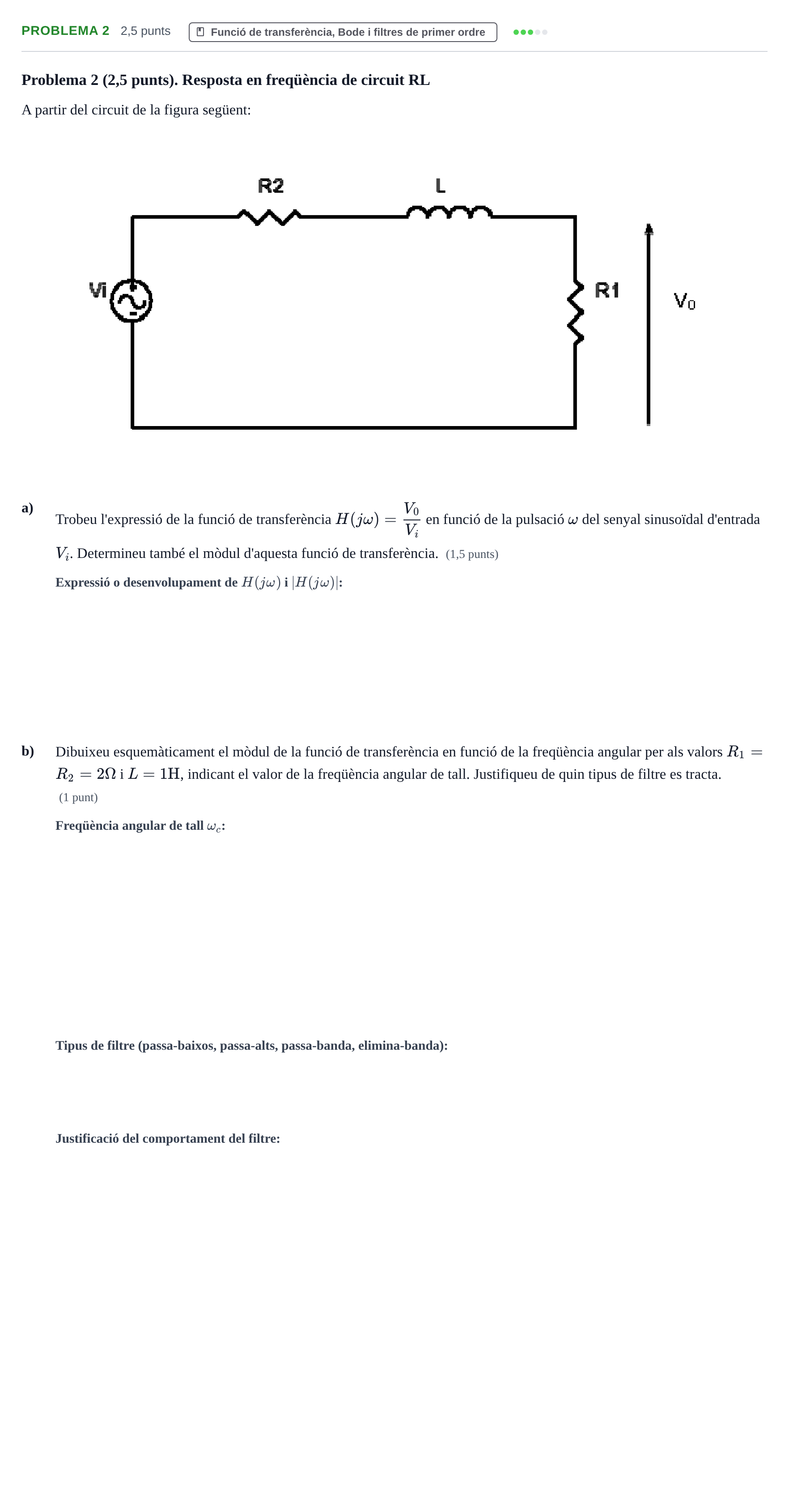 Enunciado: Problema 2 · Electricitat i Electrònica UAB 2019