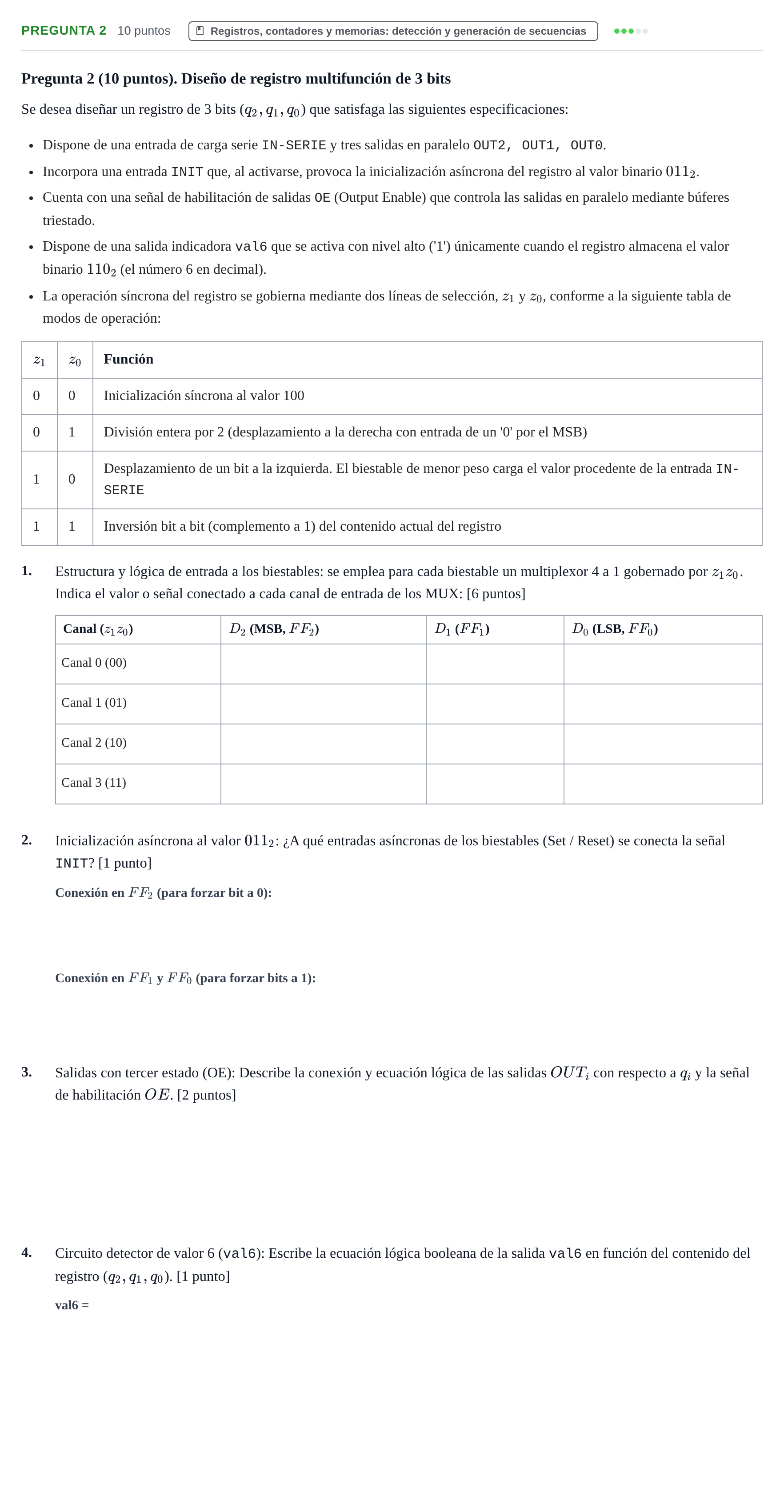 Enunciado: Pregunta 2 · Fonaments dels Computadors UAB 2018