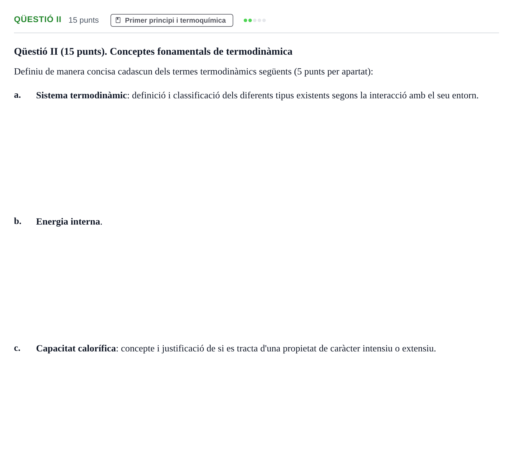Enunciado: Ejercicio Qüestió II · Fonaments de Química I i II UAB 2011