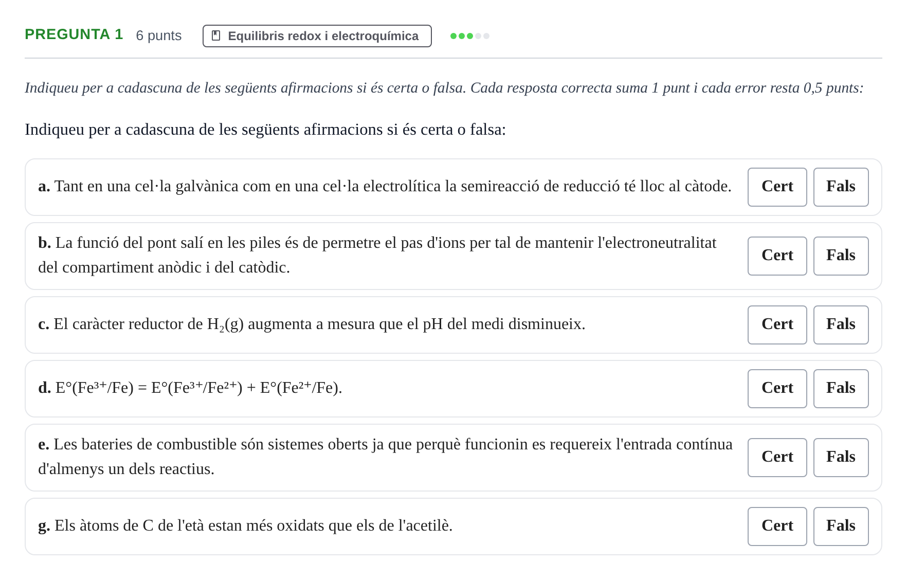 Enunciado: Pregunta 1 - Equilibris redox i electroquímica · Fonaments de Química I i II UAB Juny 2012