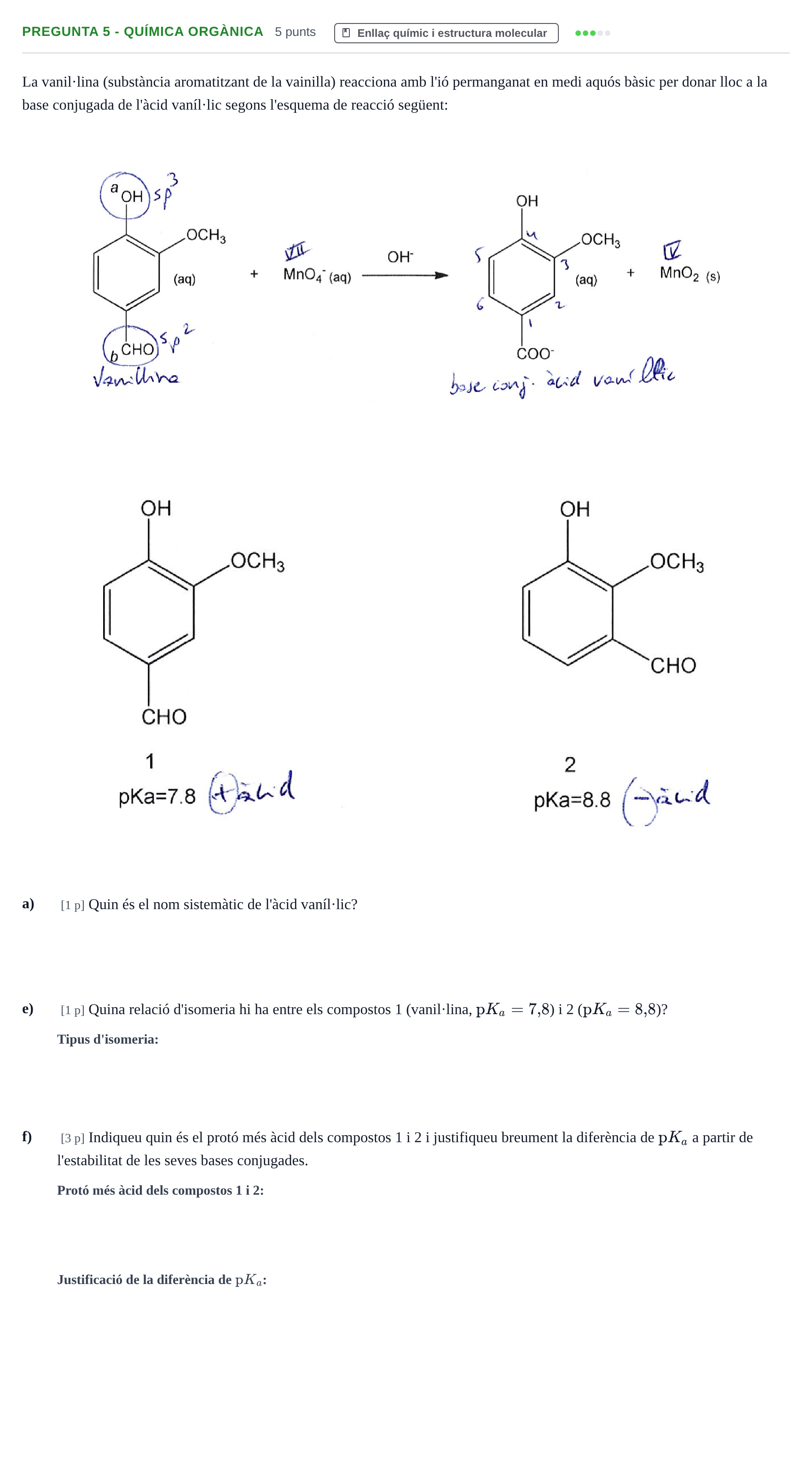 Enunciado: Pregunta 5 - Química orgànica · Fonaments de Química I i II UAB Juny 2012
