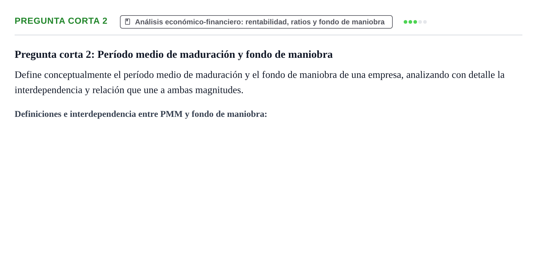 Enunciado: Pregunta corta 2 · Economia de L'empresa UB 2024