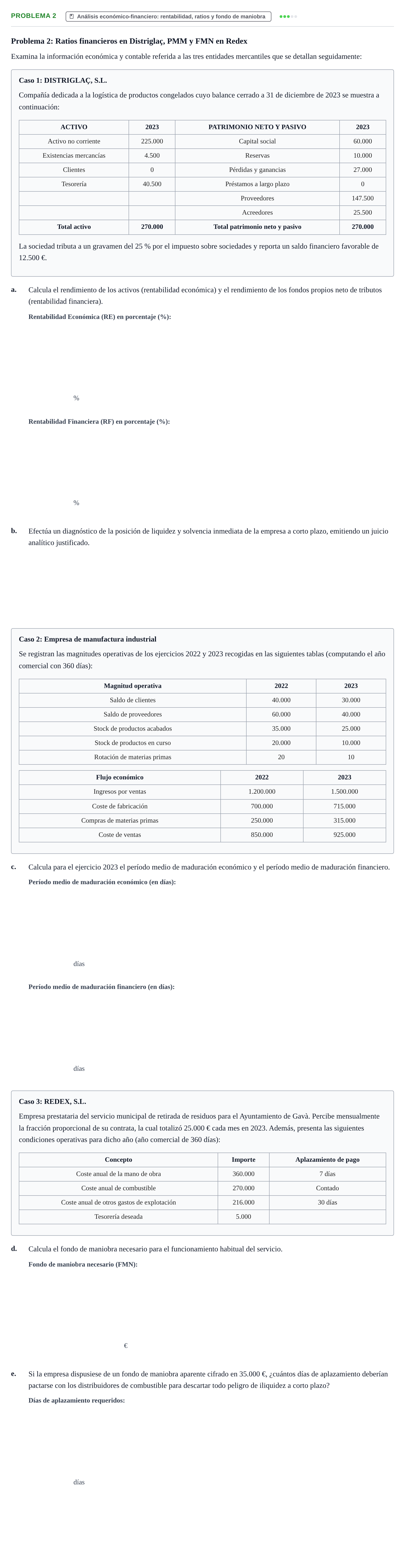 Enunciado: Problema 2 · Economia de L'empresa UB 2024