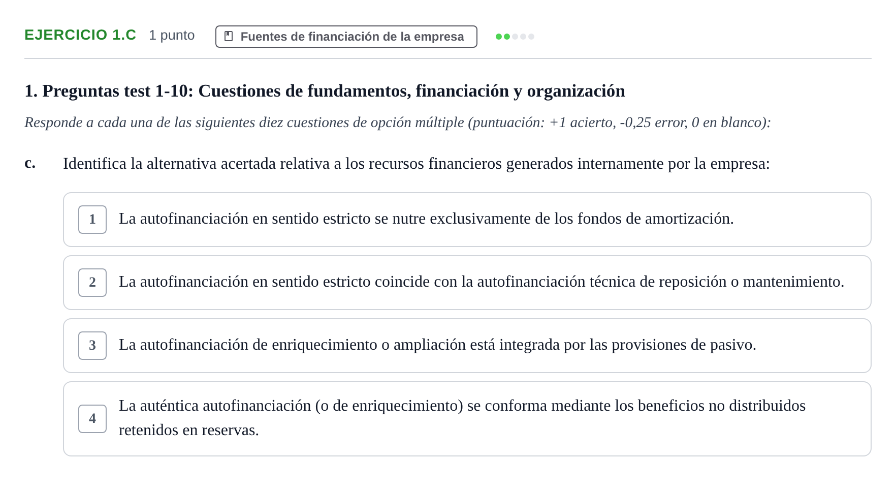 Enunciado: Ejercicio 1.c · Economia de L'empresa UB 2024