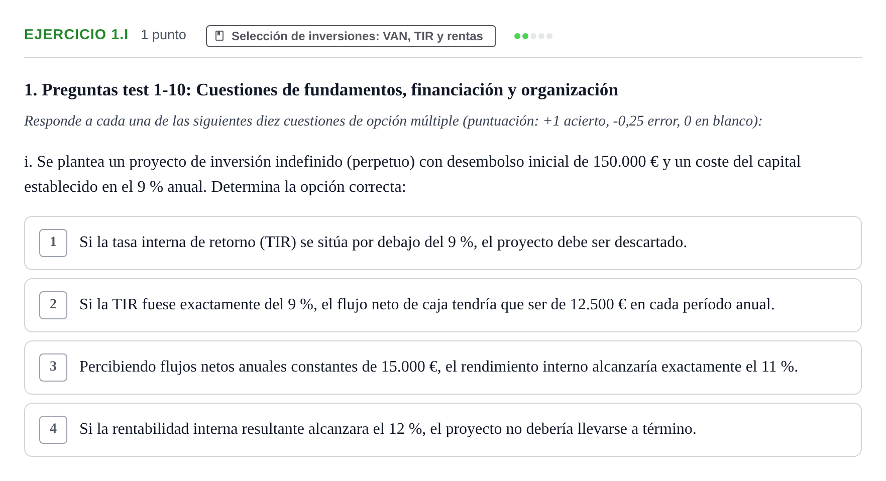 Enunciado: Ejercicio 1.i · Economia de L'empresa UB 2024