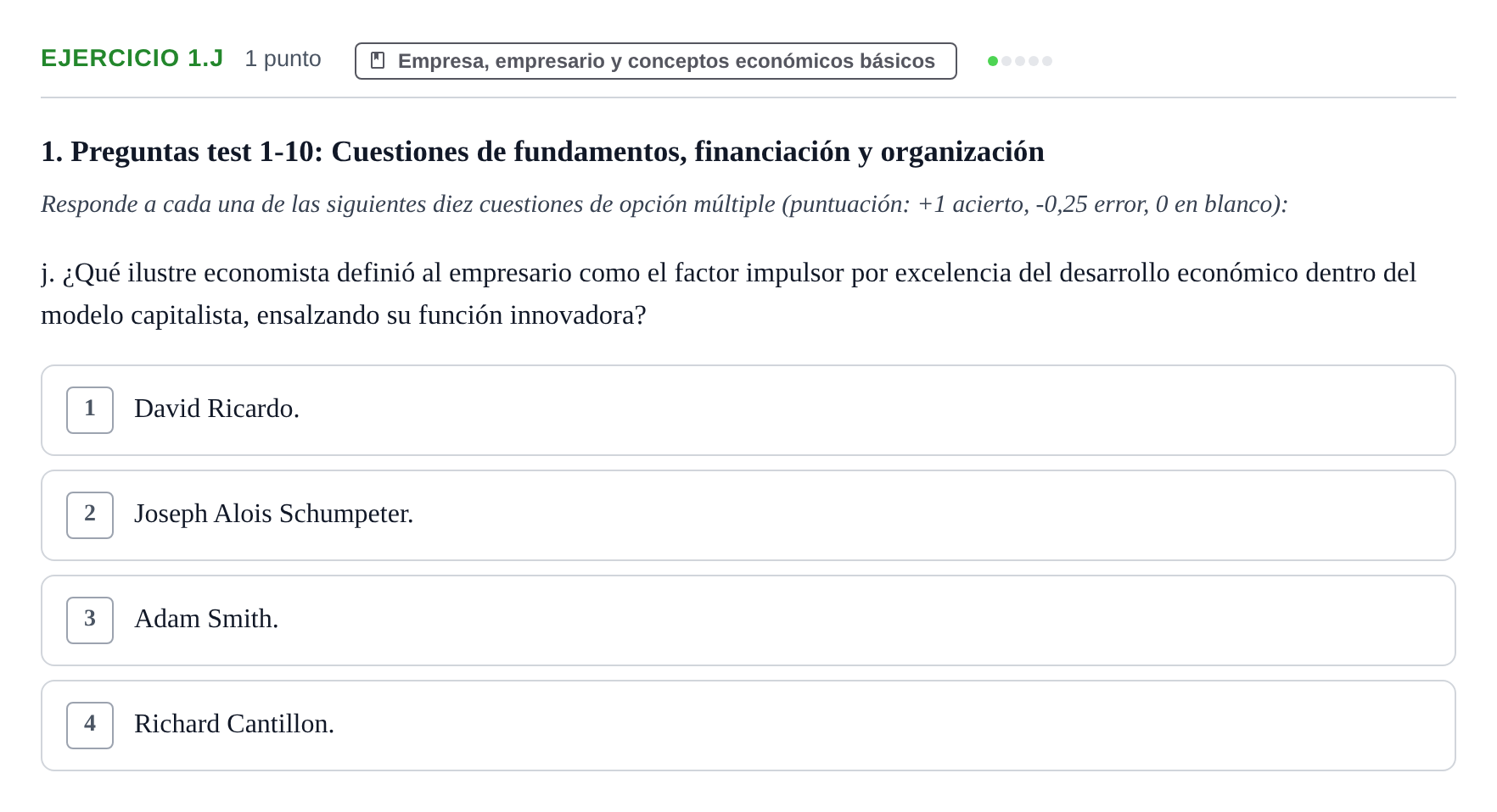 Enunciado: Ejercicio 1.j · Economia de L'empresa UB 2024