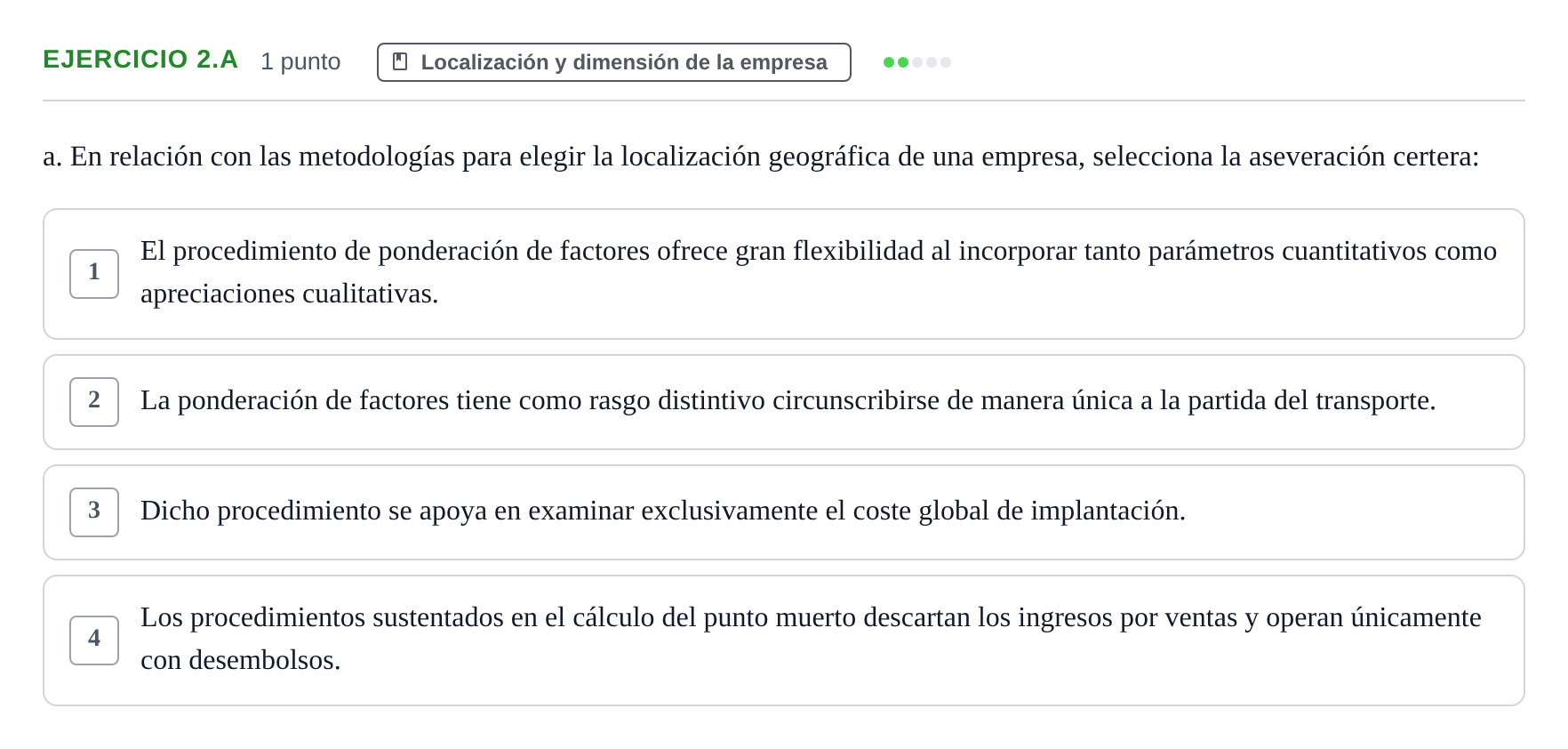 Enunciado: Ejercicio 2.a · Economia de L'empresa UB 2024