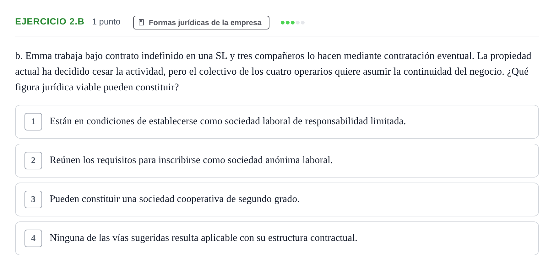 Enunciado: Ejercicio 2.b · Economia de L'empresa UB 2024