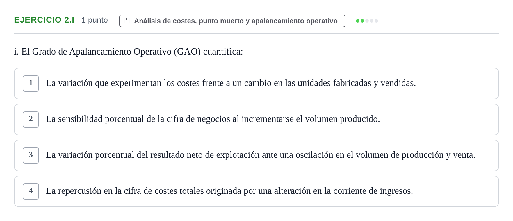Enunciado: Ejercicio 2.i · Economia de L'empresa UB 2024
