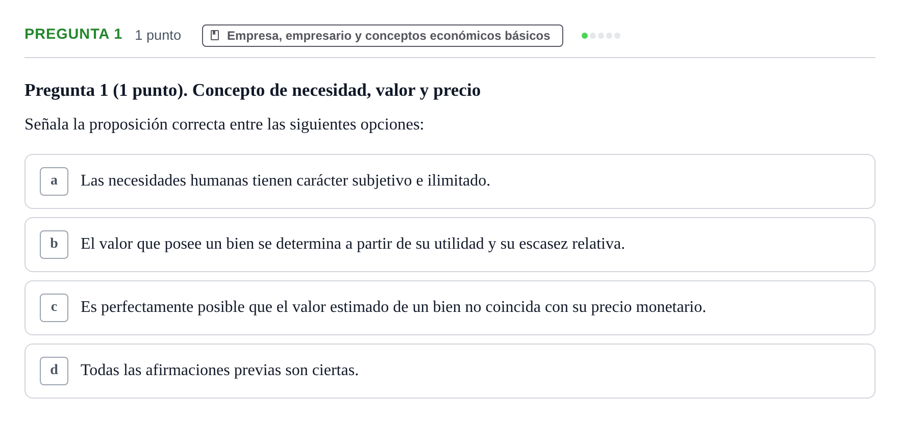 Enunciado: Pregunta 1 · Economia de L'empresa UB 2010