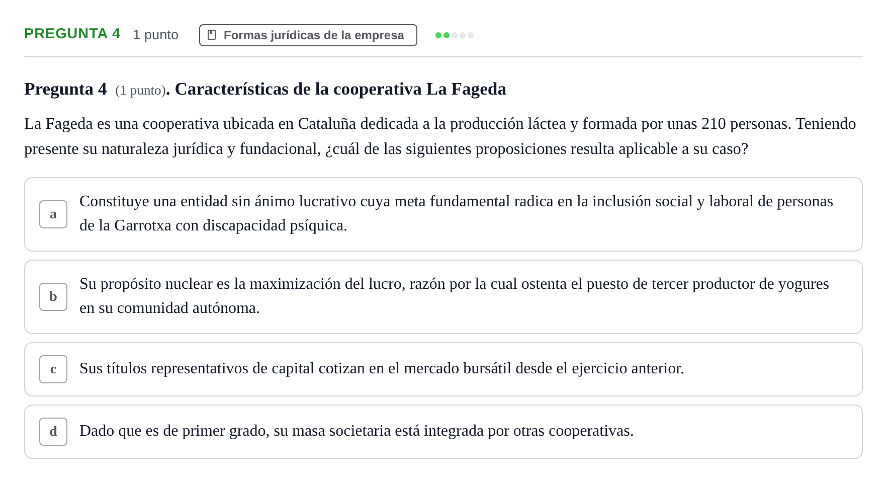 Enunciado: Pregunta 4 · Economia de L'empresa UB 2010