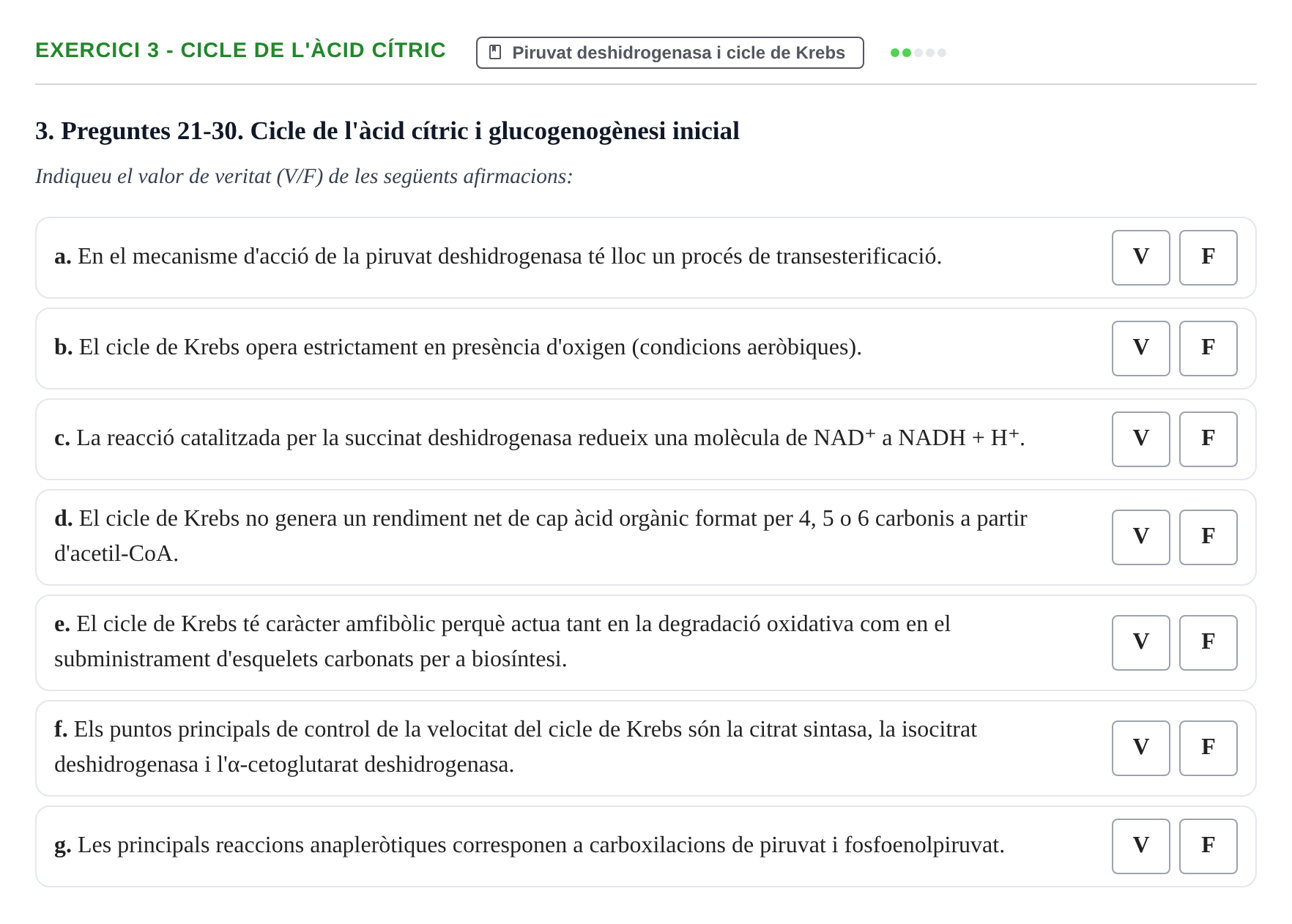 Enunciado: Ejercicio 3 - Cicle de l'àcid cítric · Bioquímica UB Examen Segon Parcial de Bioquímica