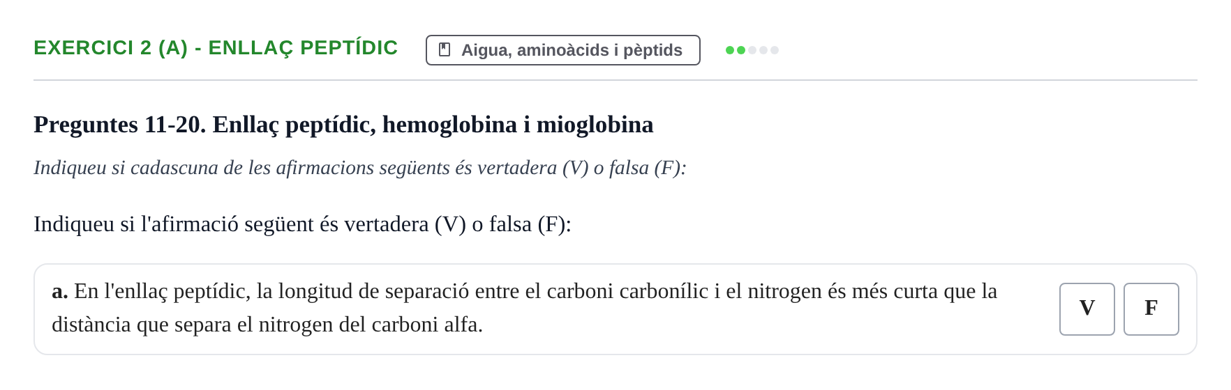 Enunciado: Ejercicio 2 (a) - Enllaç peptídic · Bioquímica UB 2022
