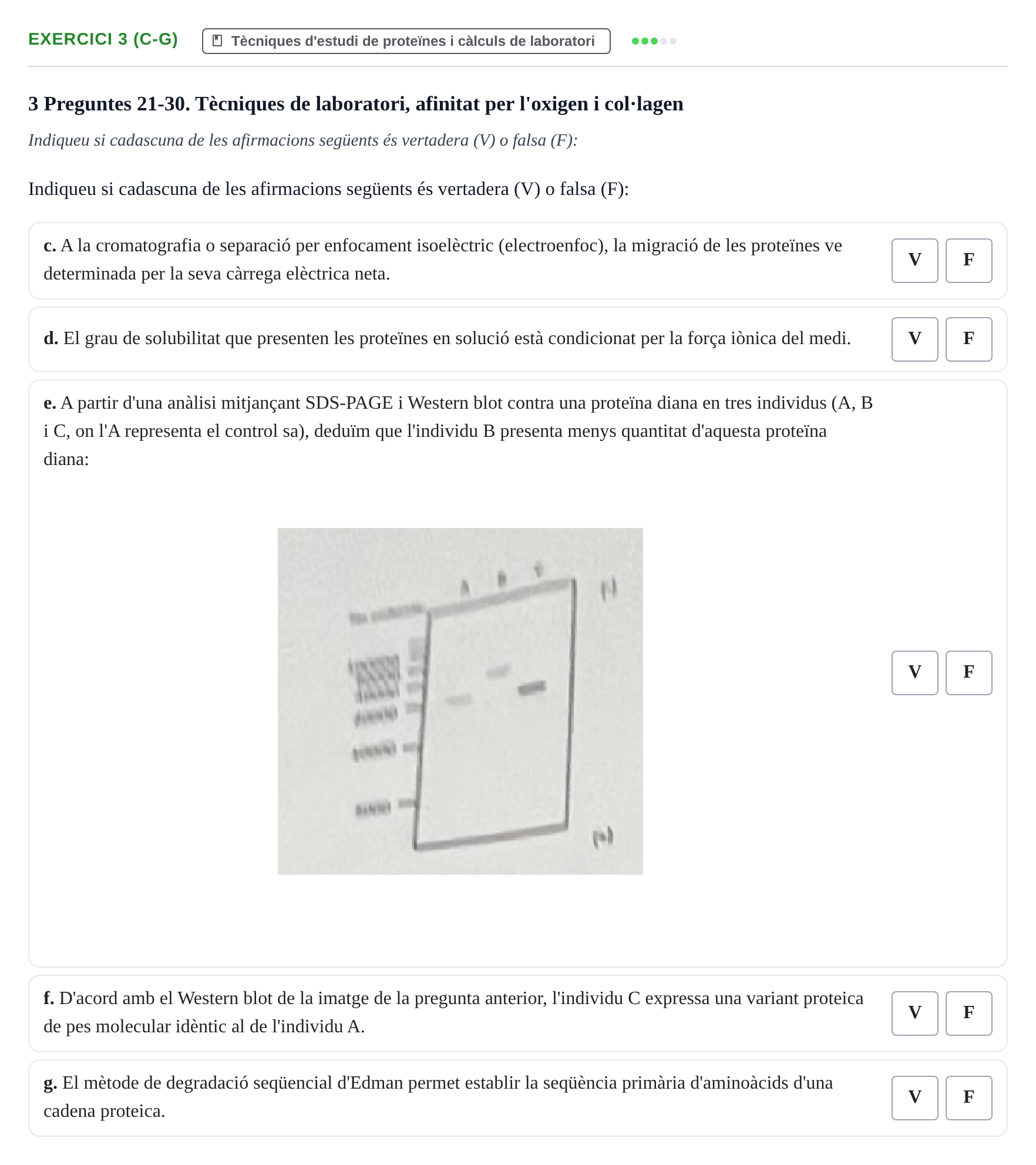 Enunciado: Ejercicio 3 (c-g) - Tècniques d'estudi de proteïnes · Bioquímica UB 2022