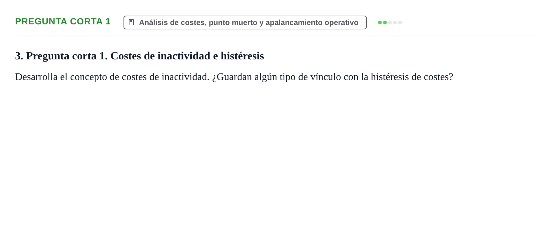Enunciado: Pregunta corta 1 · Economia de L'empresa UB 2017