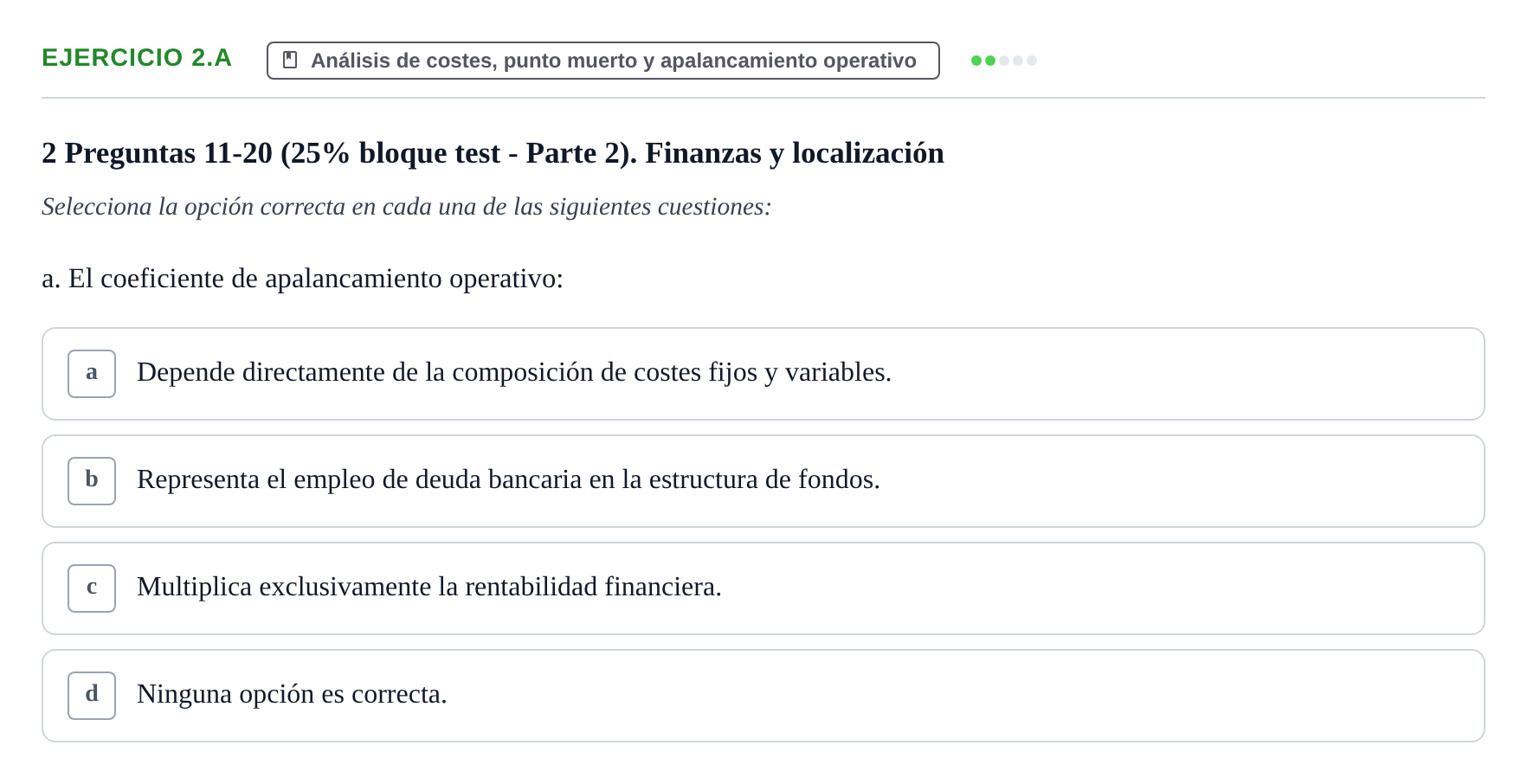 Enunciado: Ejercicio 2.a · Economia de L'empresa UB 2017