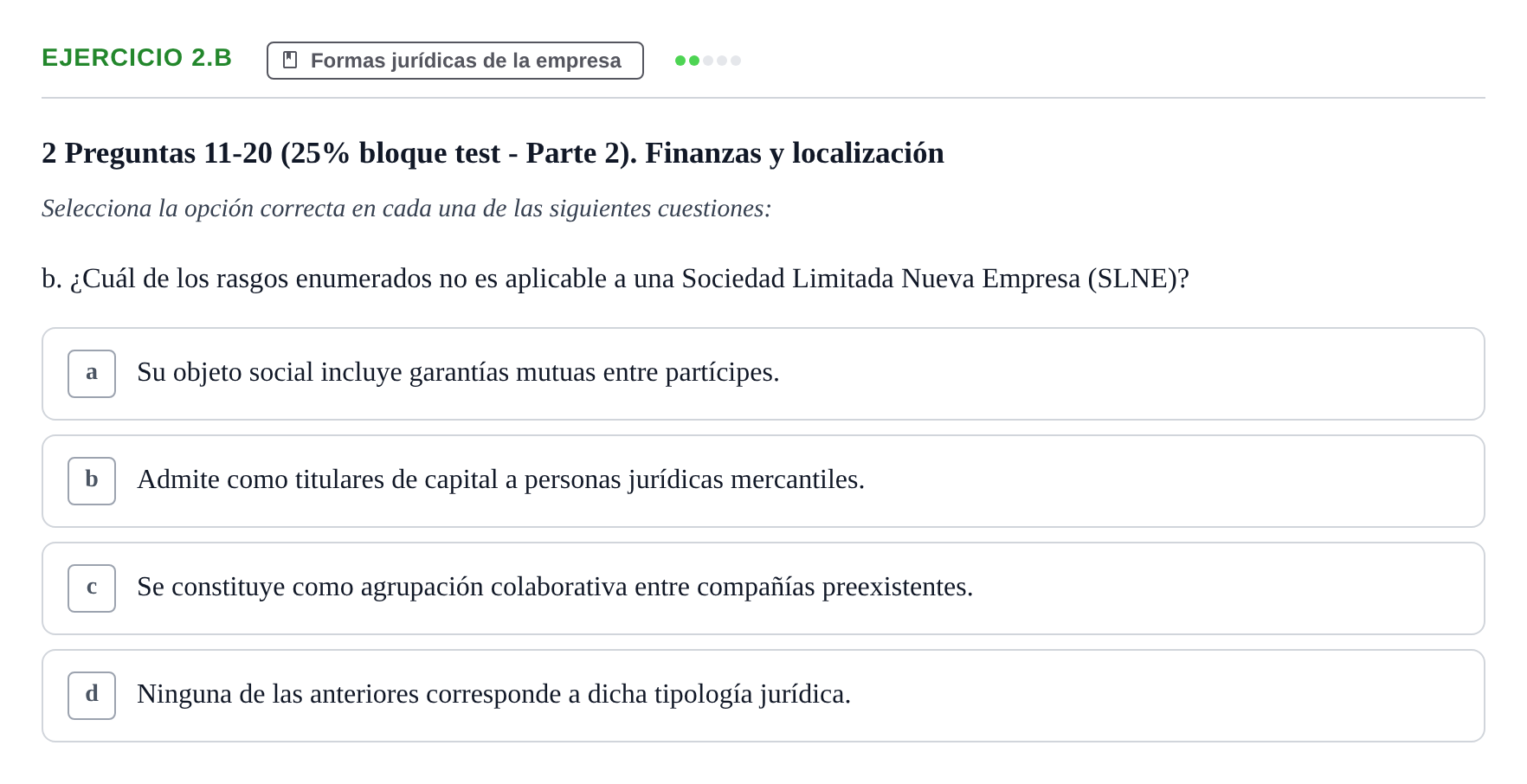 Enunciado: Ejercicio 2.b · Economia de L'empresa UB 2017