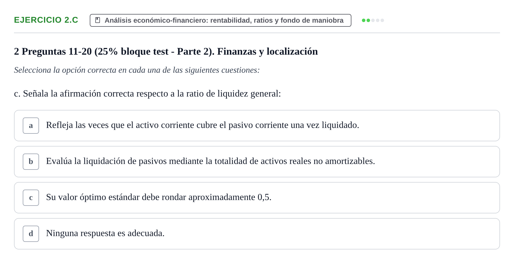 Enunciado: Ejercicio 2.c · Economia de L'empresa UB 2017