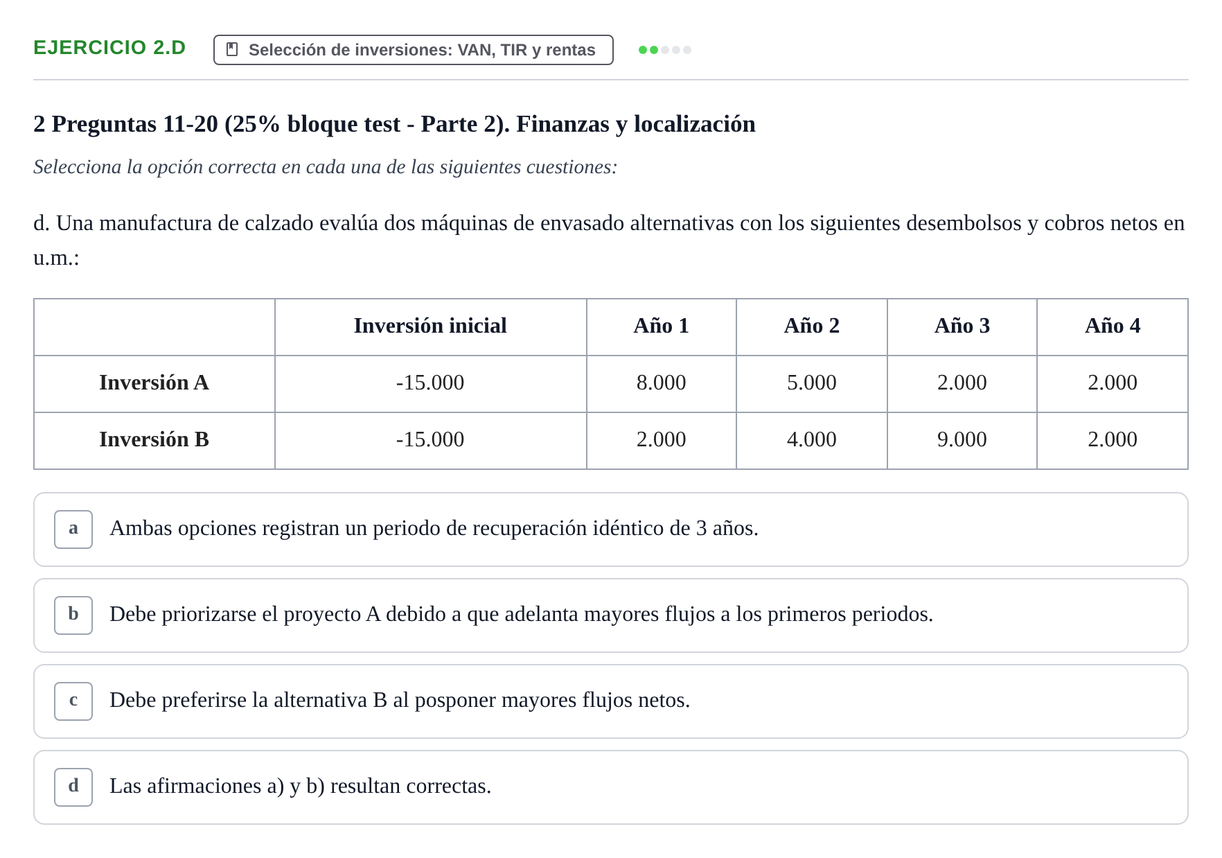 Enunciado: Ejercicio 2.d · Economia de L'empresa UB 2017