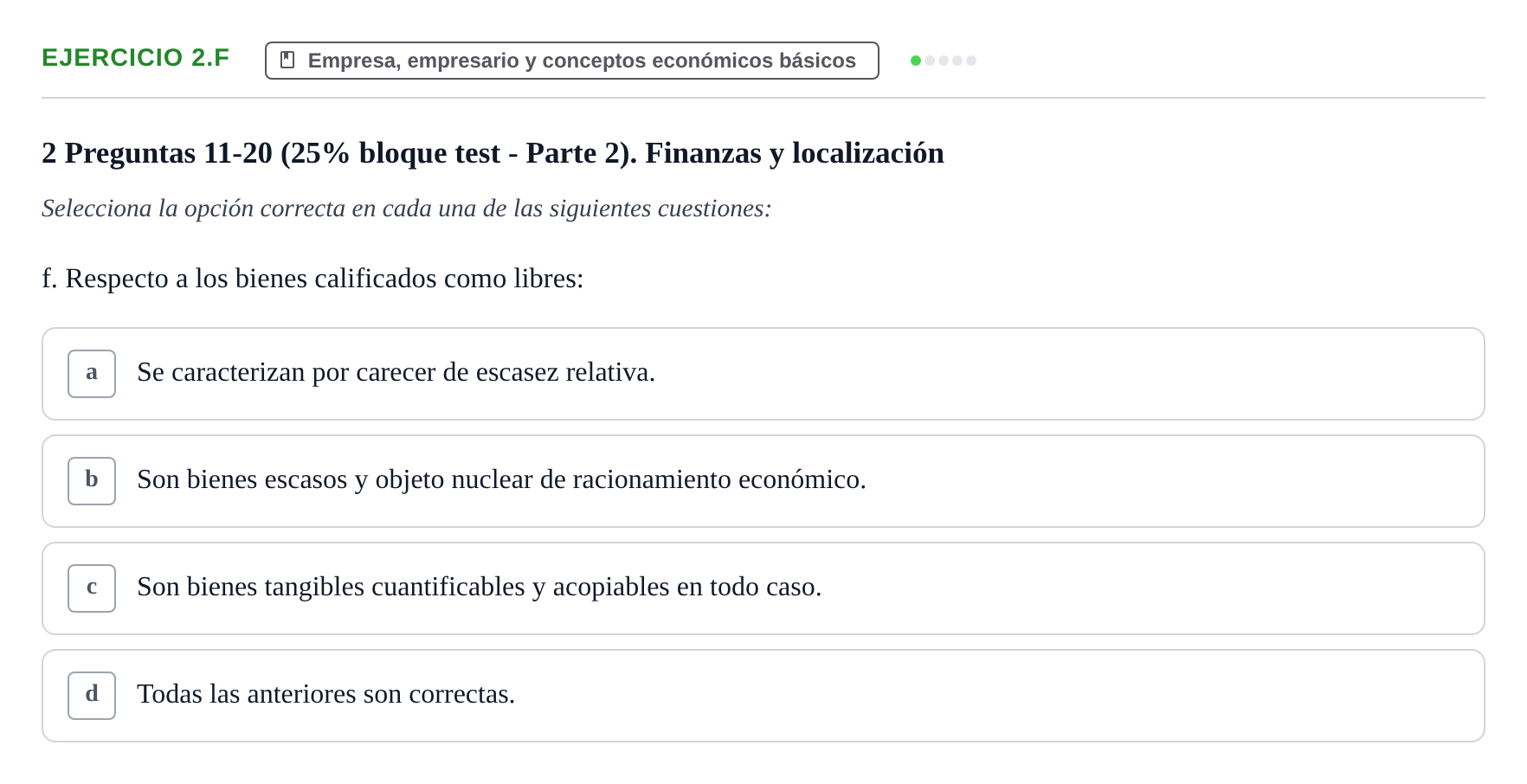 Enunciado: Ejercicio 2.f · Economia de L'empresa UB 2017