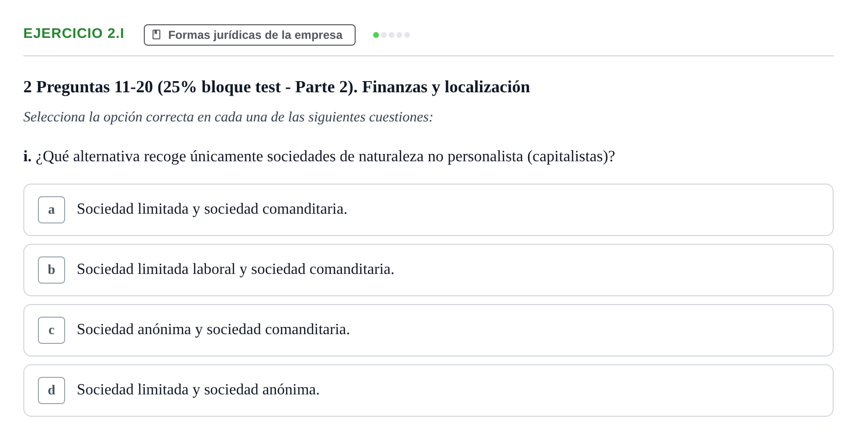Enunciado: Ejercicio 2.i · Economia de L'empresa UB 2017