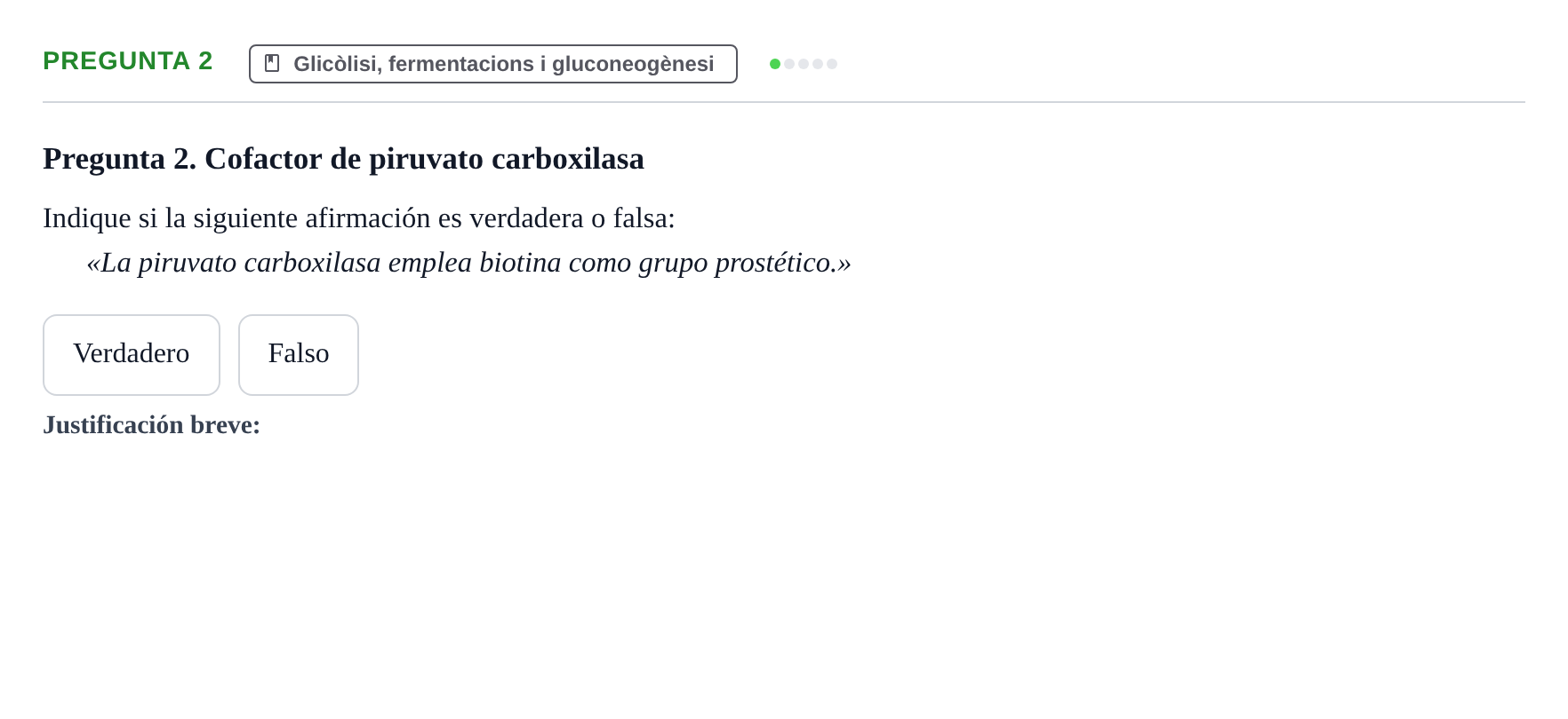 Enunciado: Pregunta 2 · Bioquímica UB Examen de Bioquímica: Metabolismo y Bioenergética