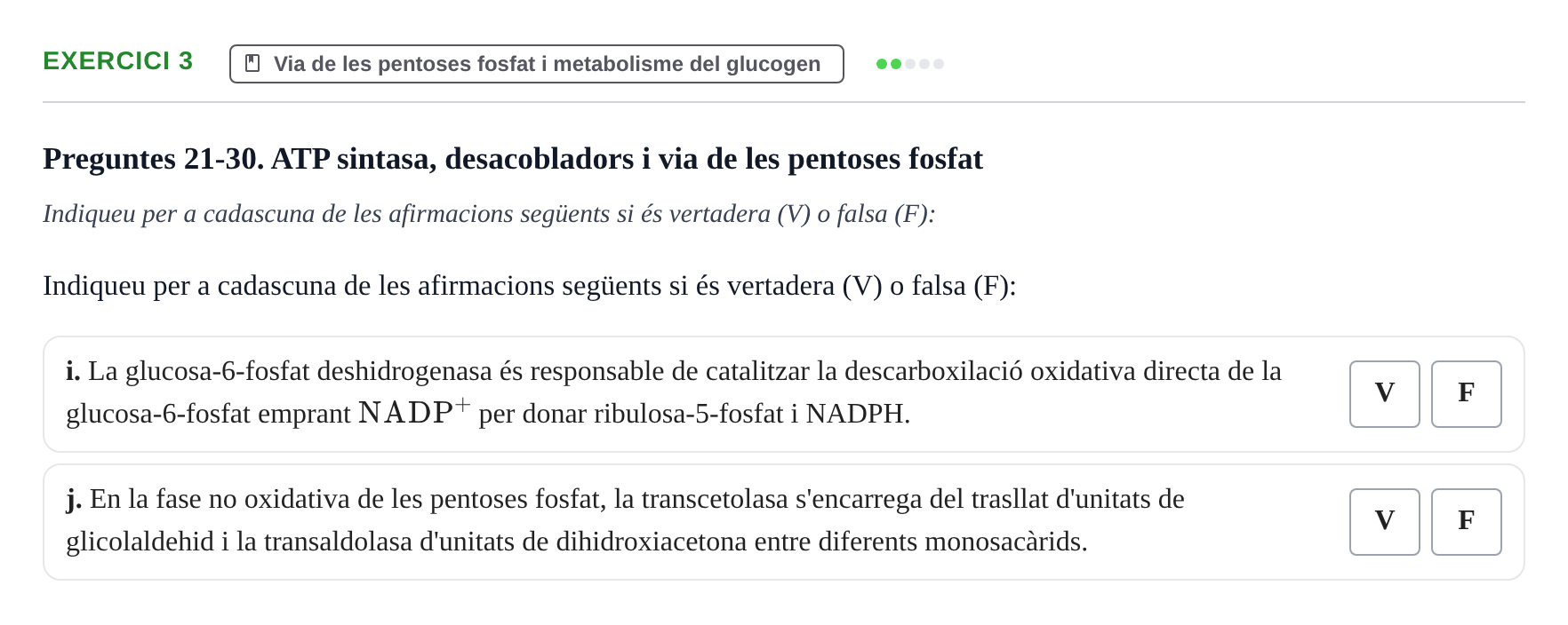 Enunciado: Ejercicio 3 - Via de les pentoses fosfat · Bioquímica UB Juny 2023