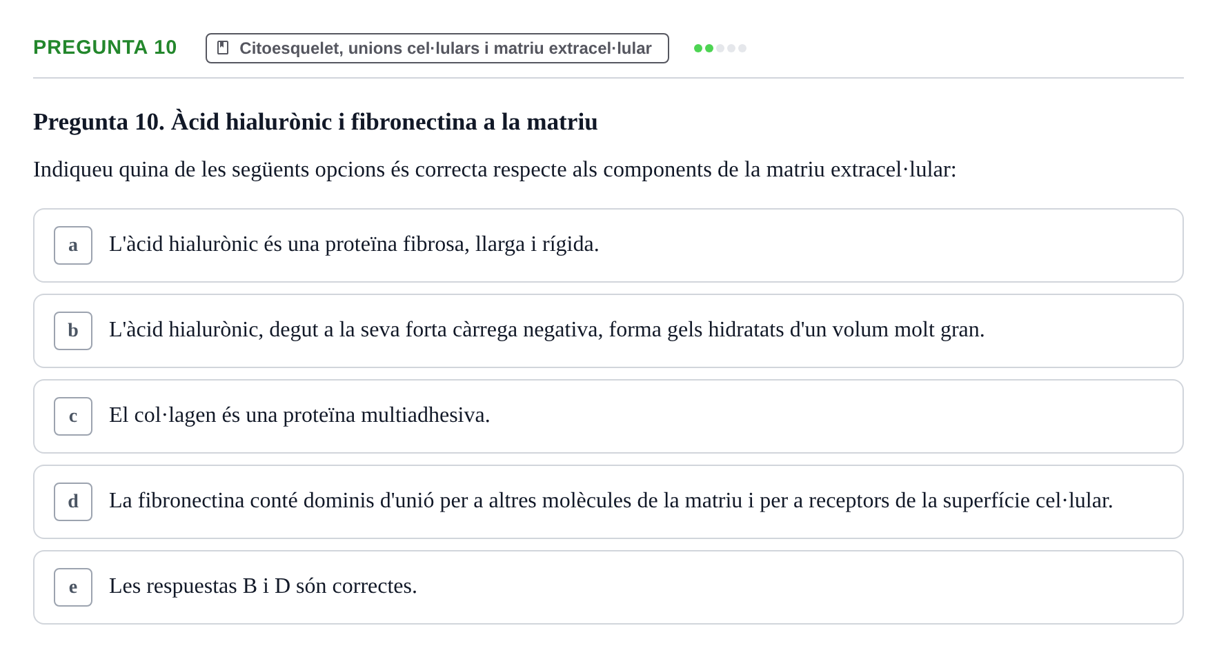 Enunciado: Pregunta 10 · Biología Celular UB Exemples 2015