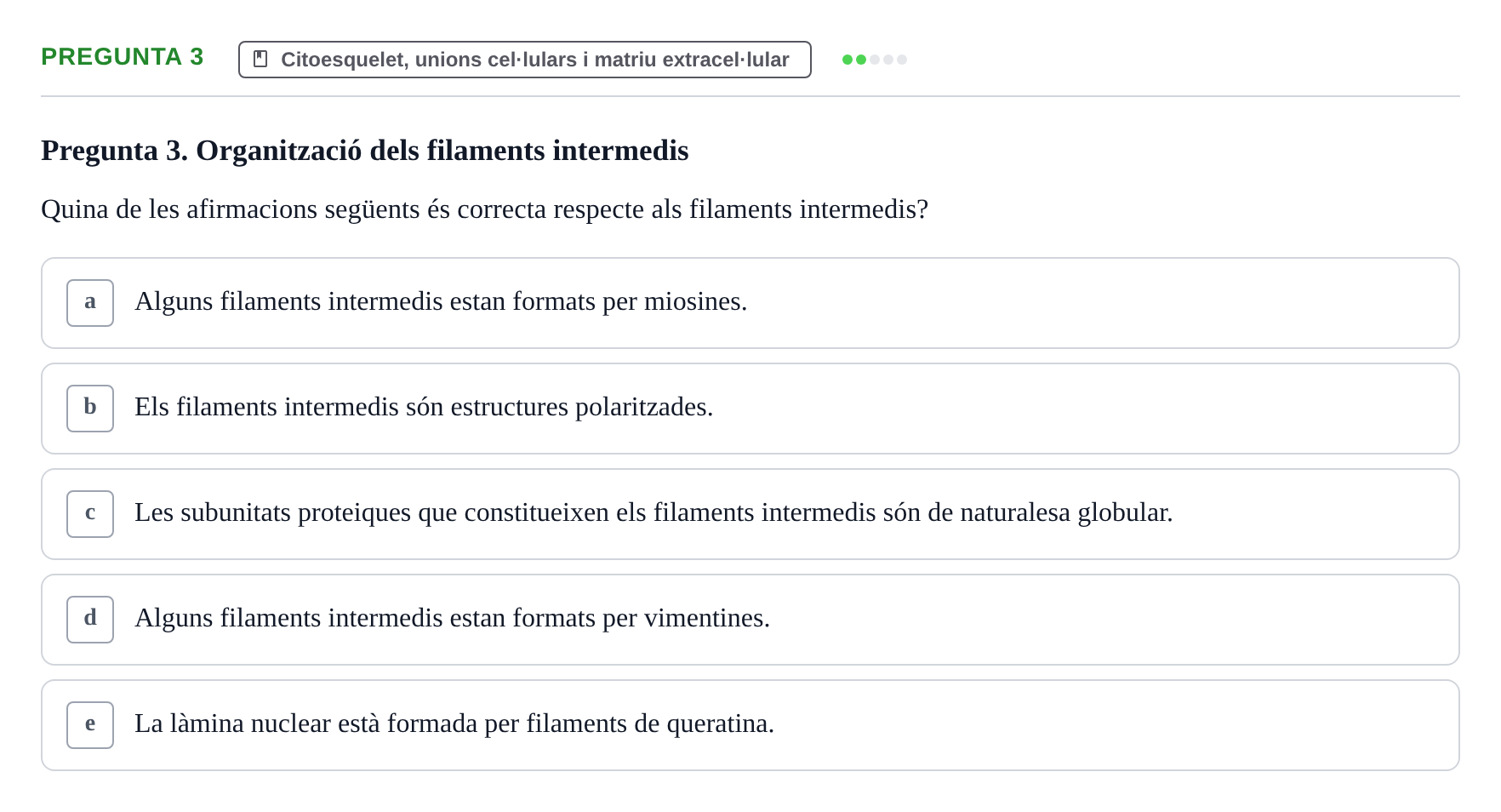 Enunciado: Pregunta 3 · Biología Celular UB Exemples 2015