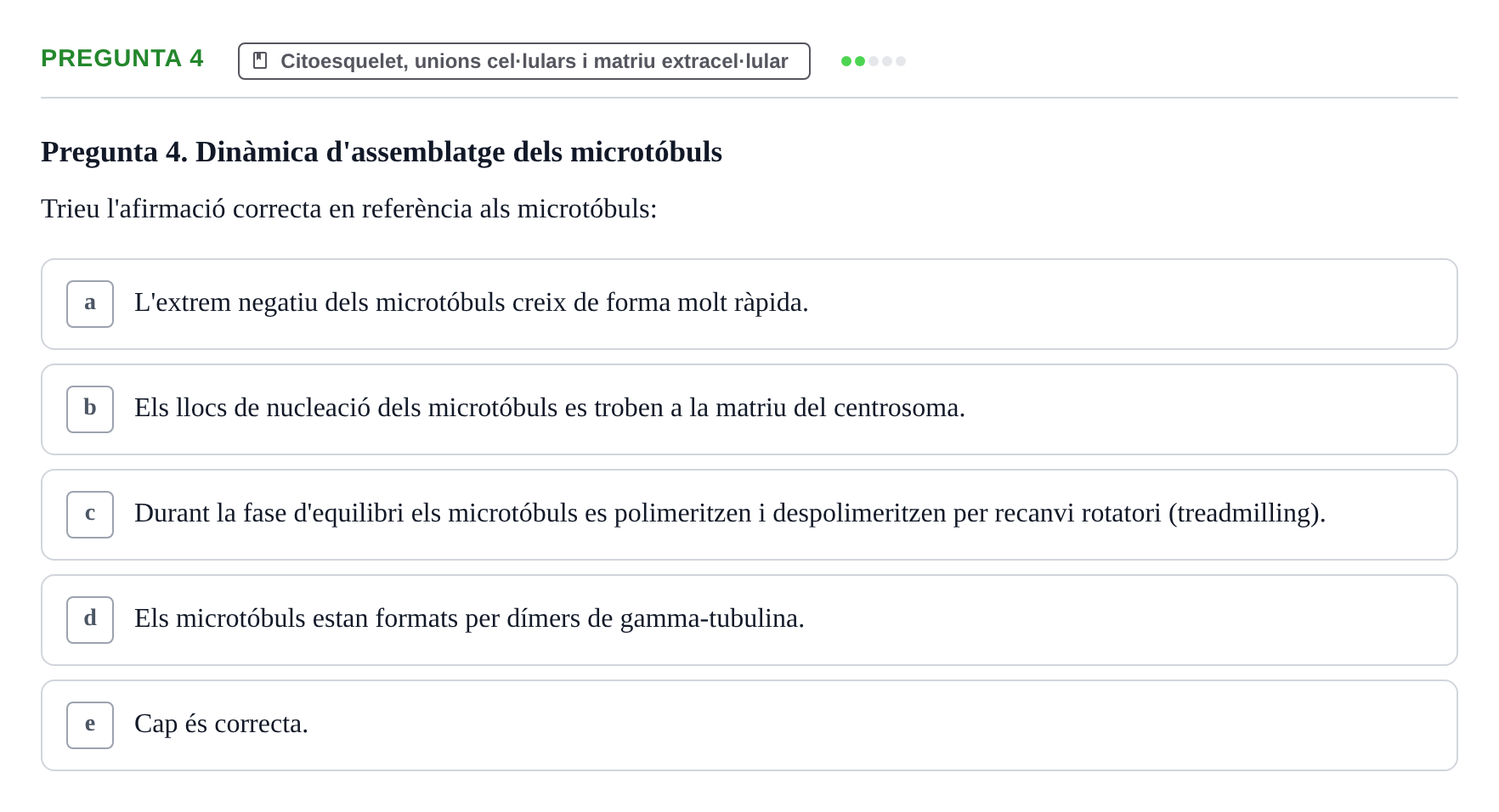 Enunciado: Pregunta 4 · Biología Celular UB Exemples 2015