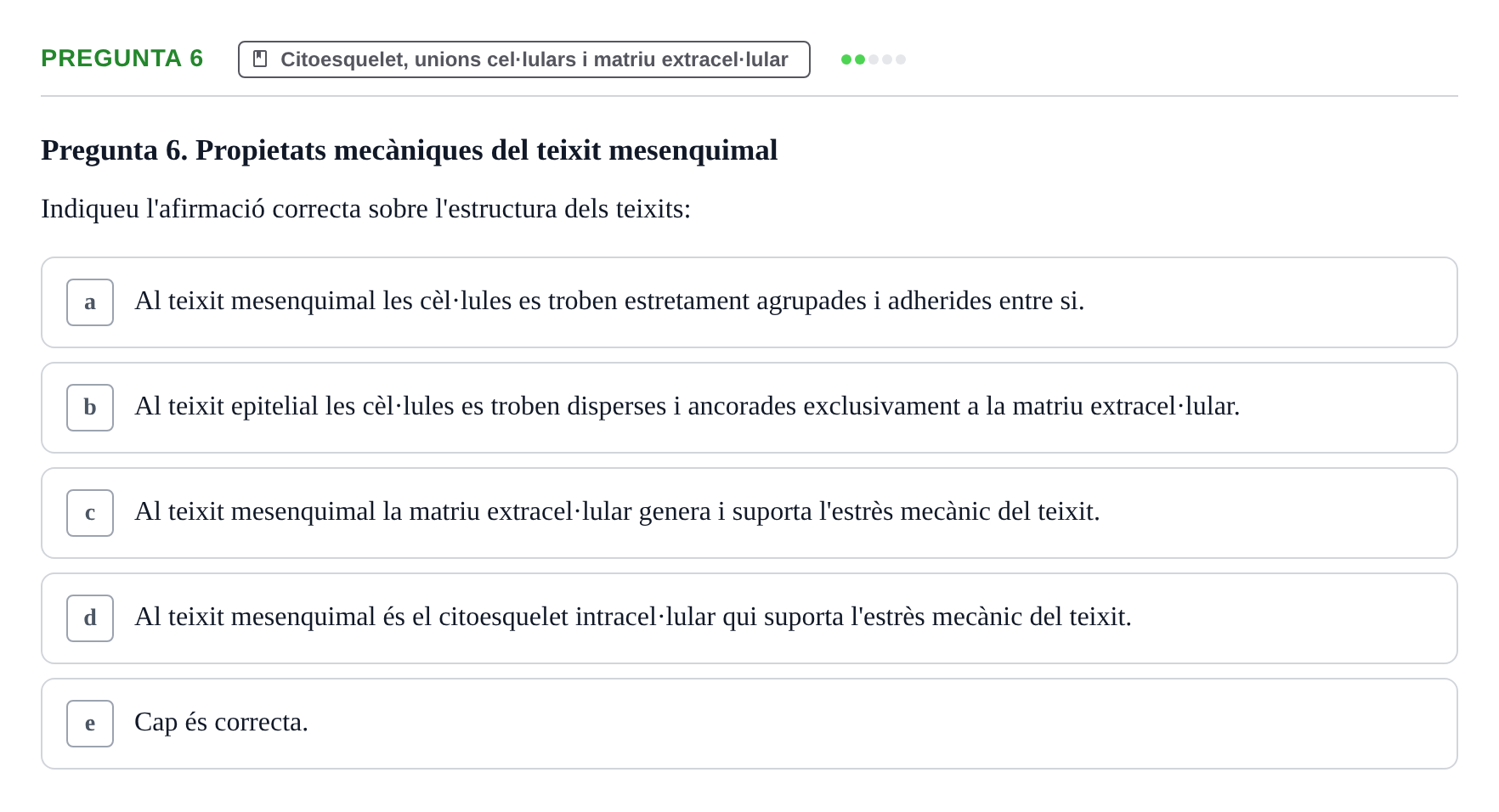 Enunciado: Pregunta 6 · Biología Celular UB Exemples 2015