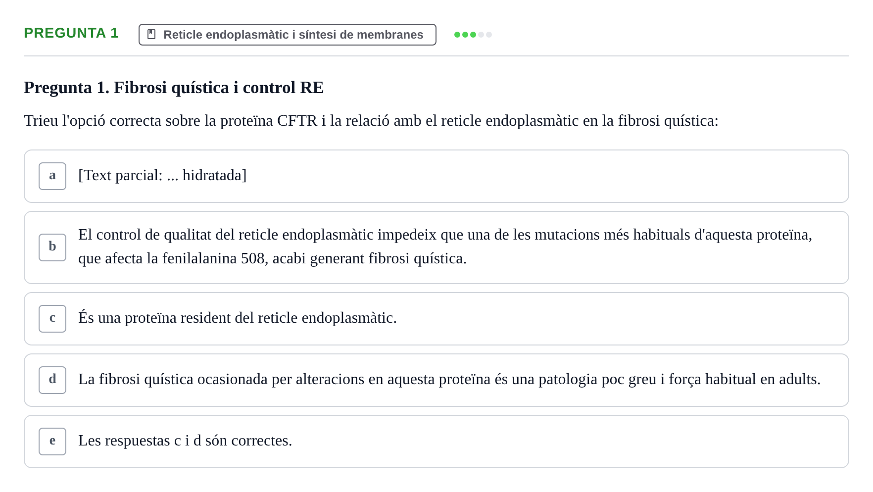 Enunciado: Pregunta 1 · Biología Celular UB Examen Segon Parcial de Biologia Cel·lular