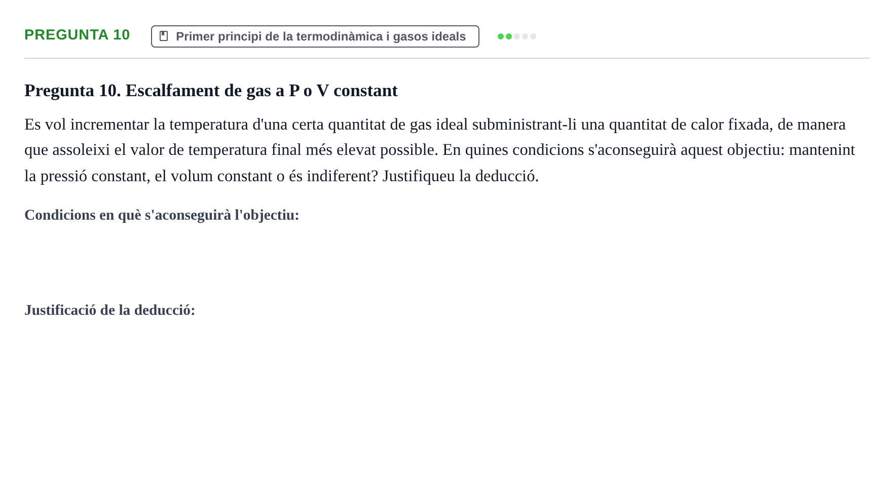 Enunciado: Pregunta 10 · Física Aplicada a Farmacia UB Examen final d'avaluació única de Física Aplicada a Farmàcia