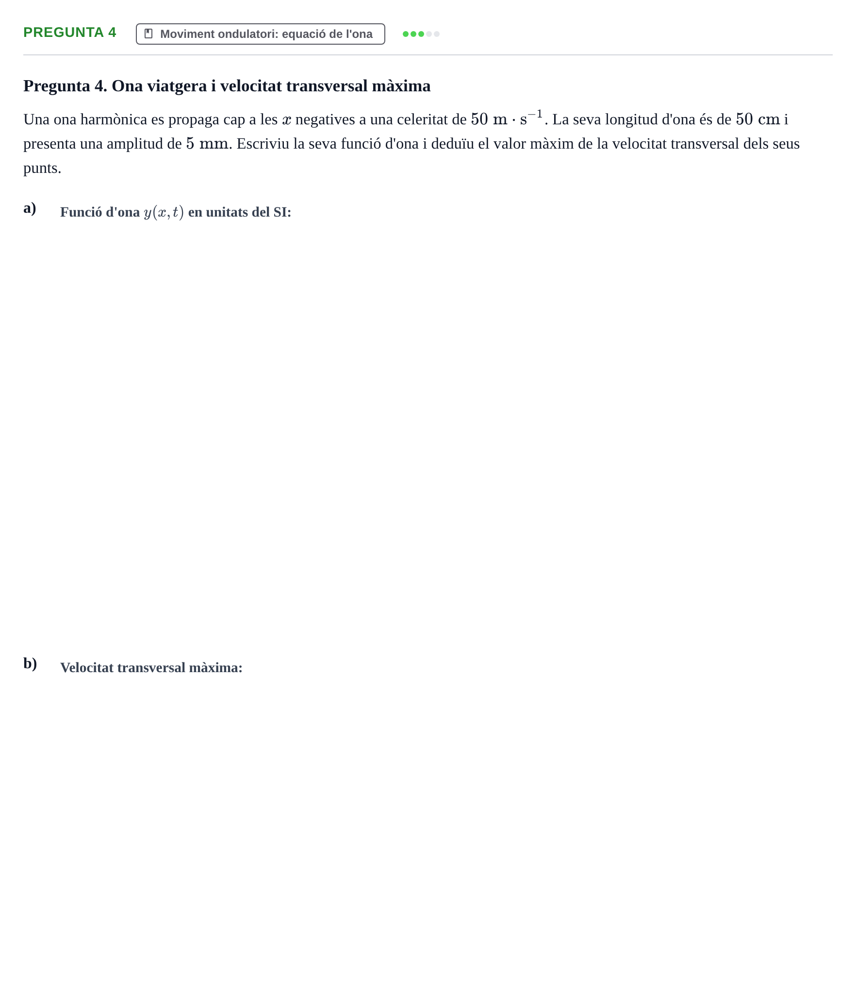 Enunciado: Pregunta 4 · Física Aplicada a Farmacia UB Examen final d'avaluació única de Física Aplicada a Farmàcia