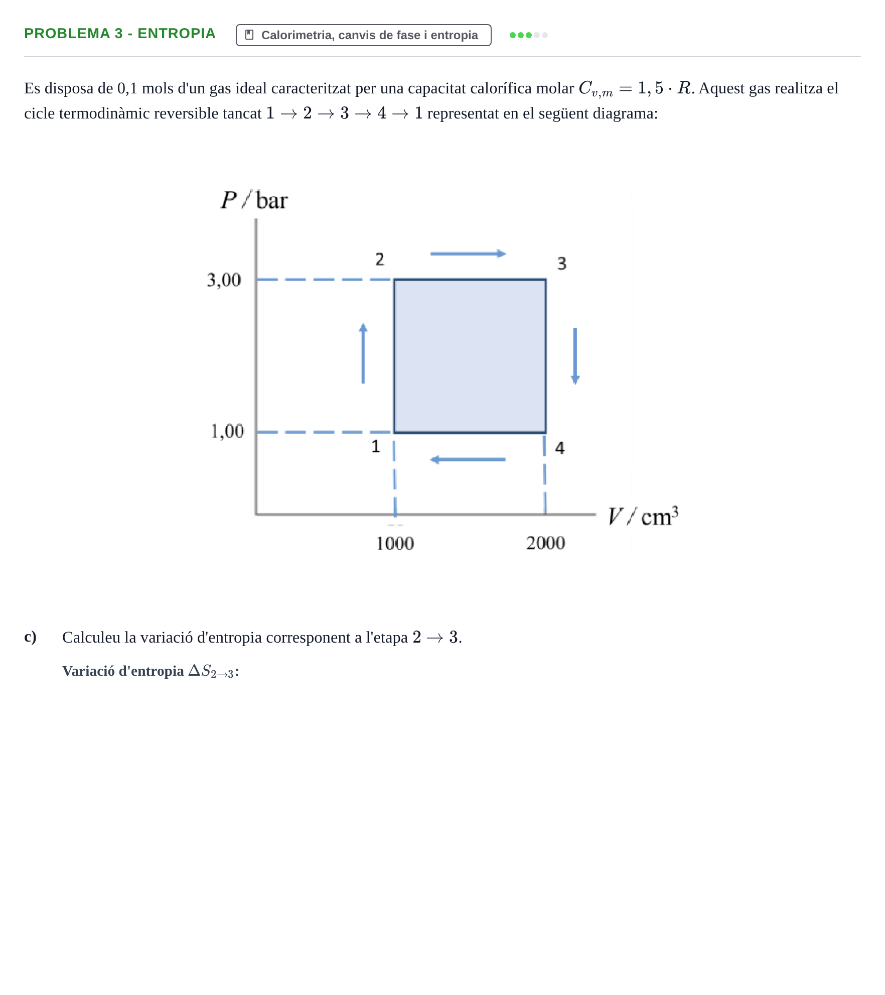 Enunciado: Problema 3 - Entropia · Física Aplicada a Farmacia UB Examen final d'avaluació única de Física Aplicada a Farmàcia