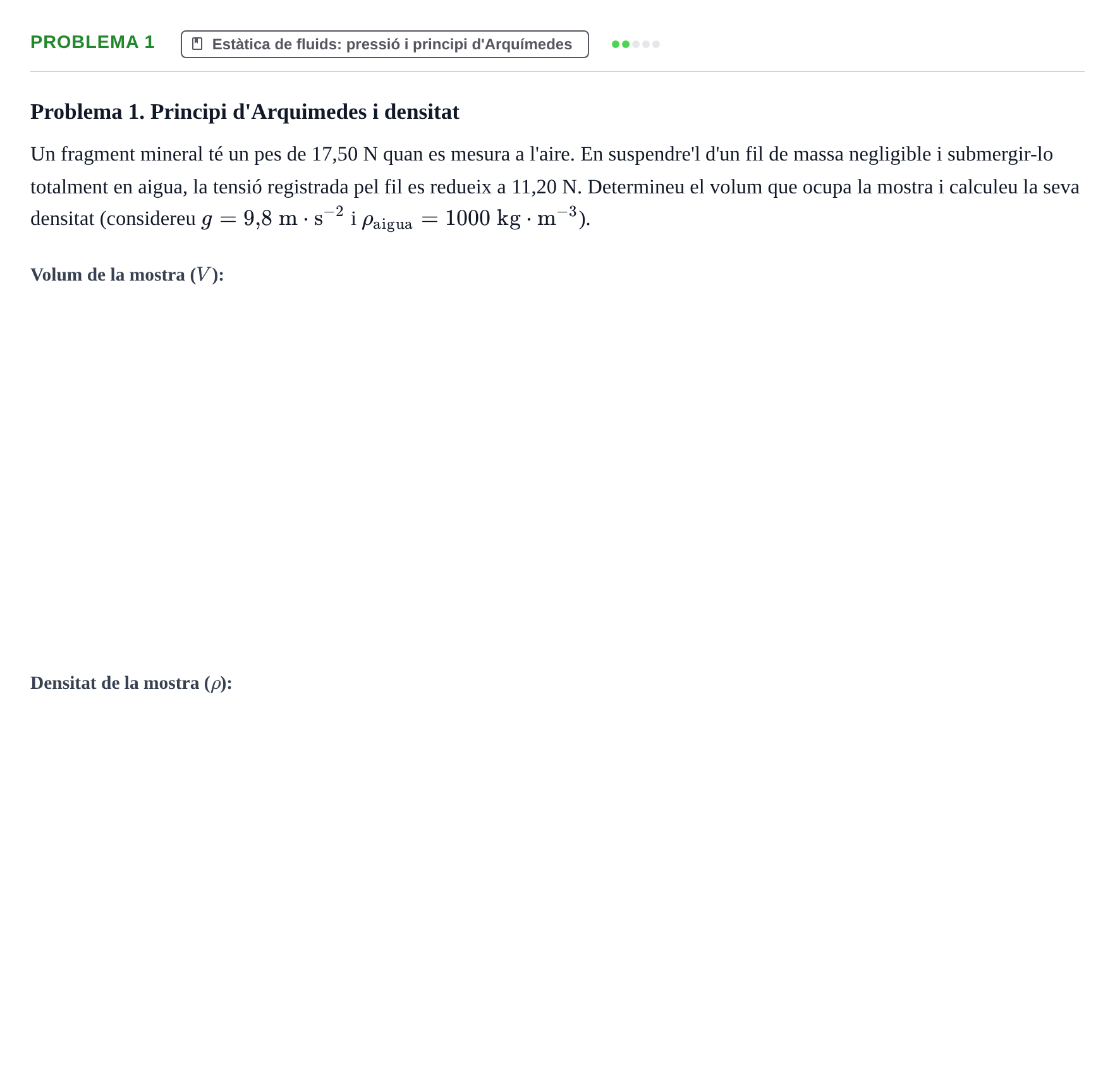 Enunciado: Problema 1 · Física Aplicada a Farmacia UB 2018