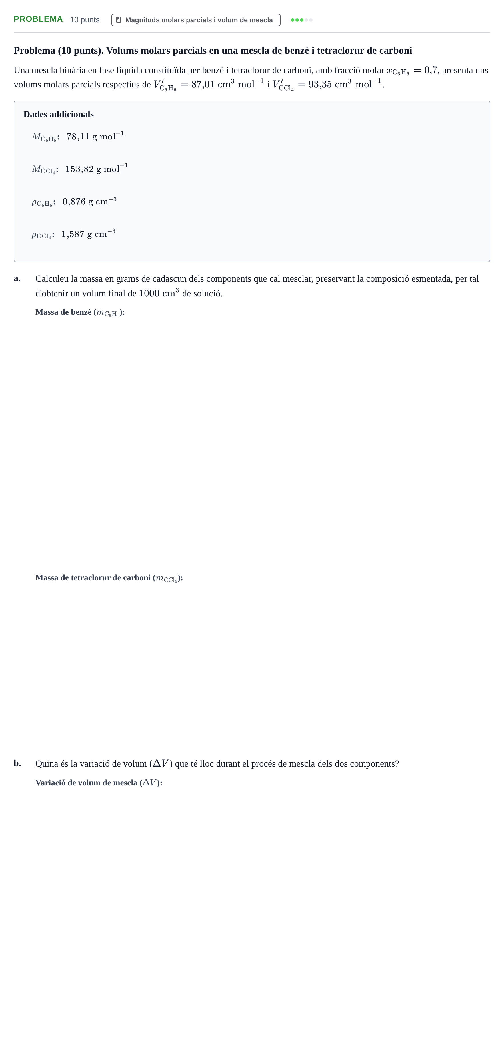 Enunciado: Problema · Fisicoquímica I UB 2020