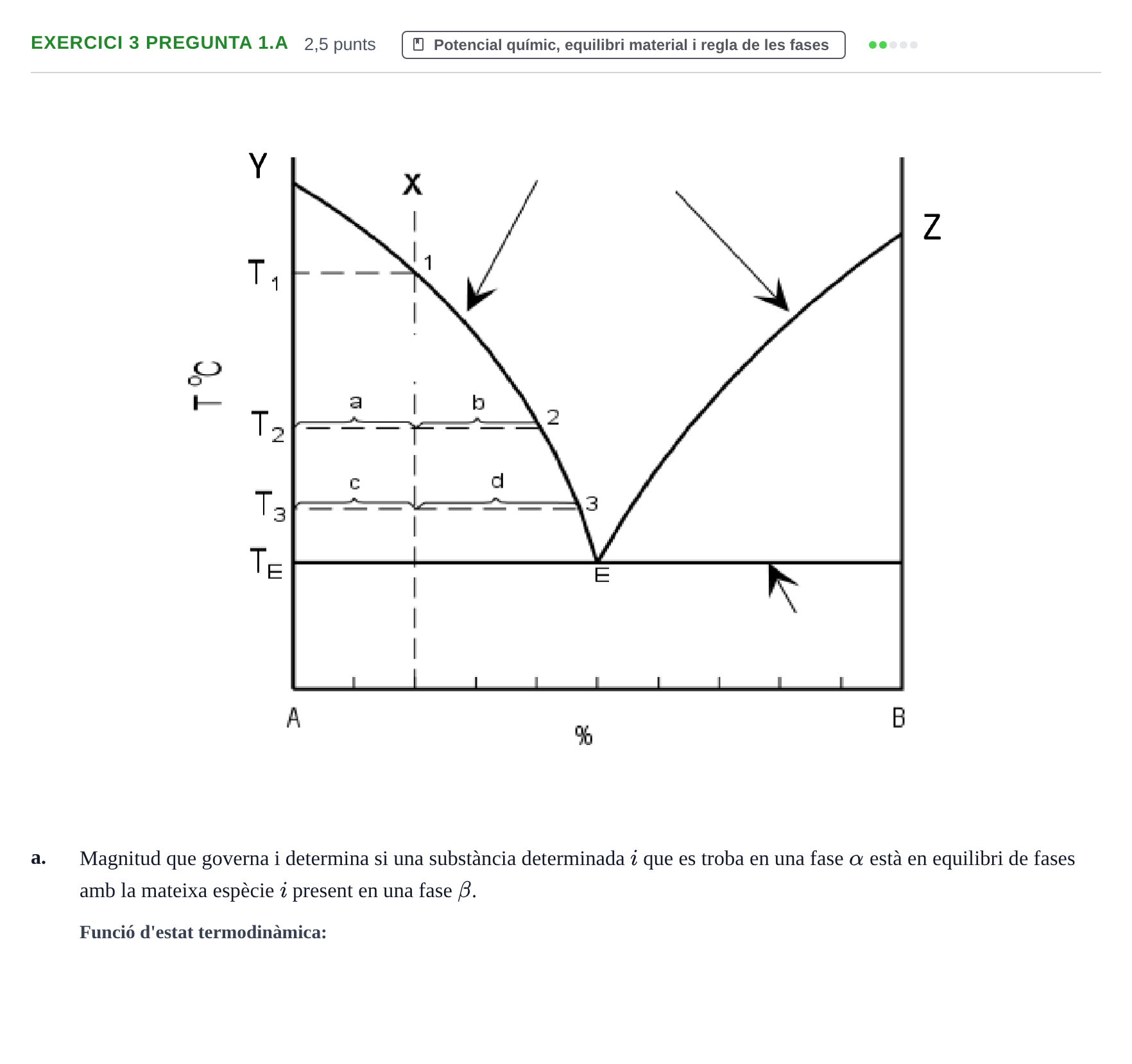 Enunciado: Ejercicio 3 Pregunta 1.a - Potencial químic · Fisicoquímica I UB Juny 2017