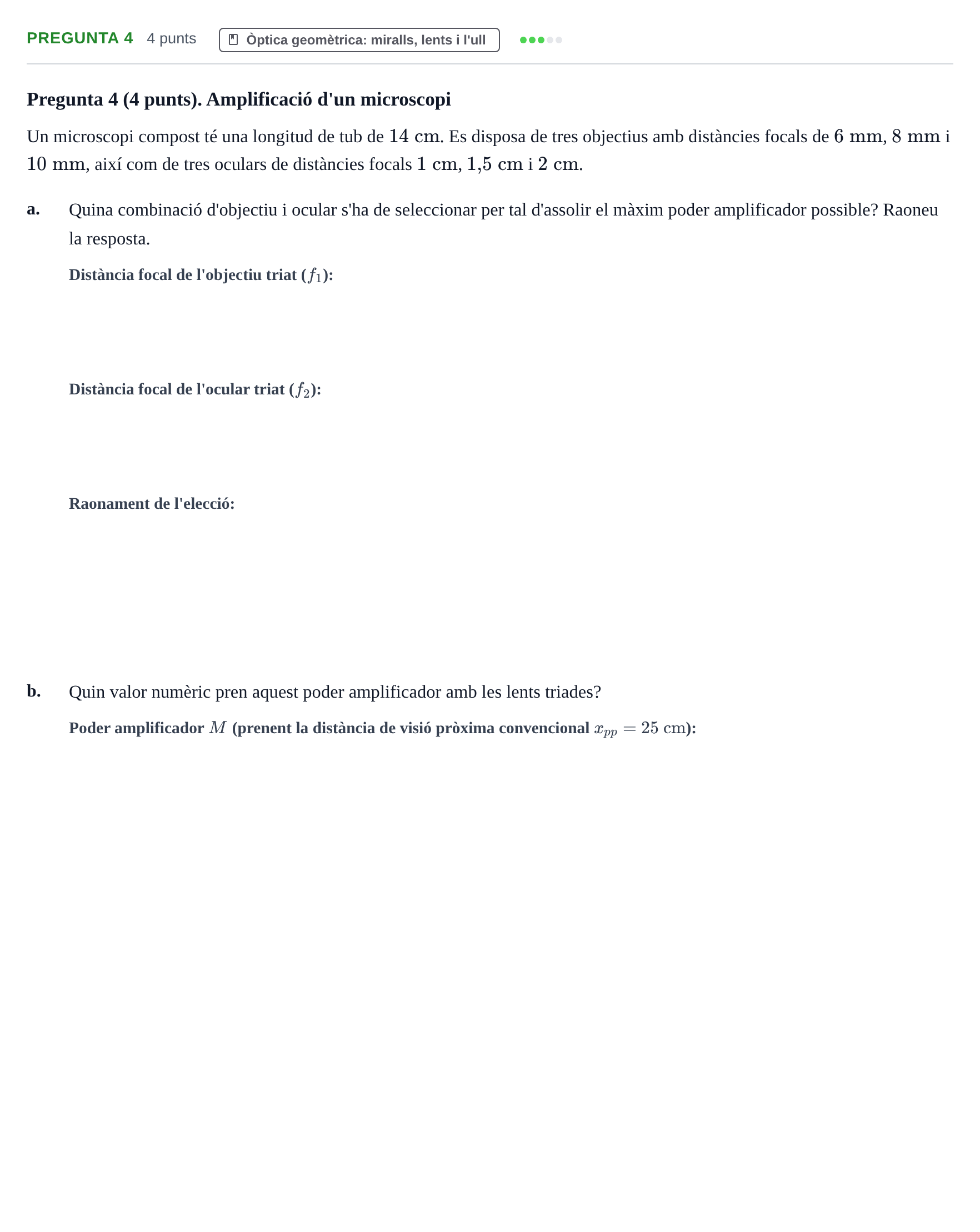 Enunciado: Pregunta 4 · Física Aplicada a Farmacia UB 2018