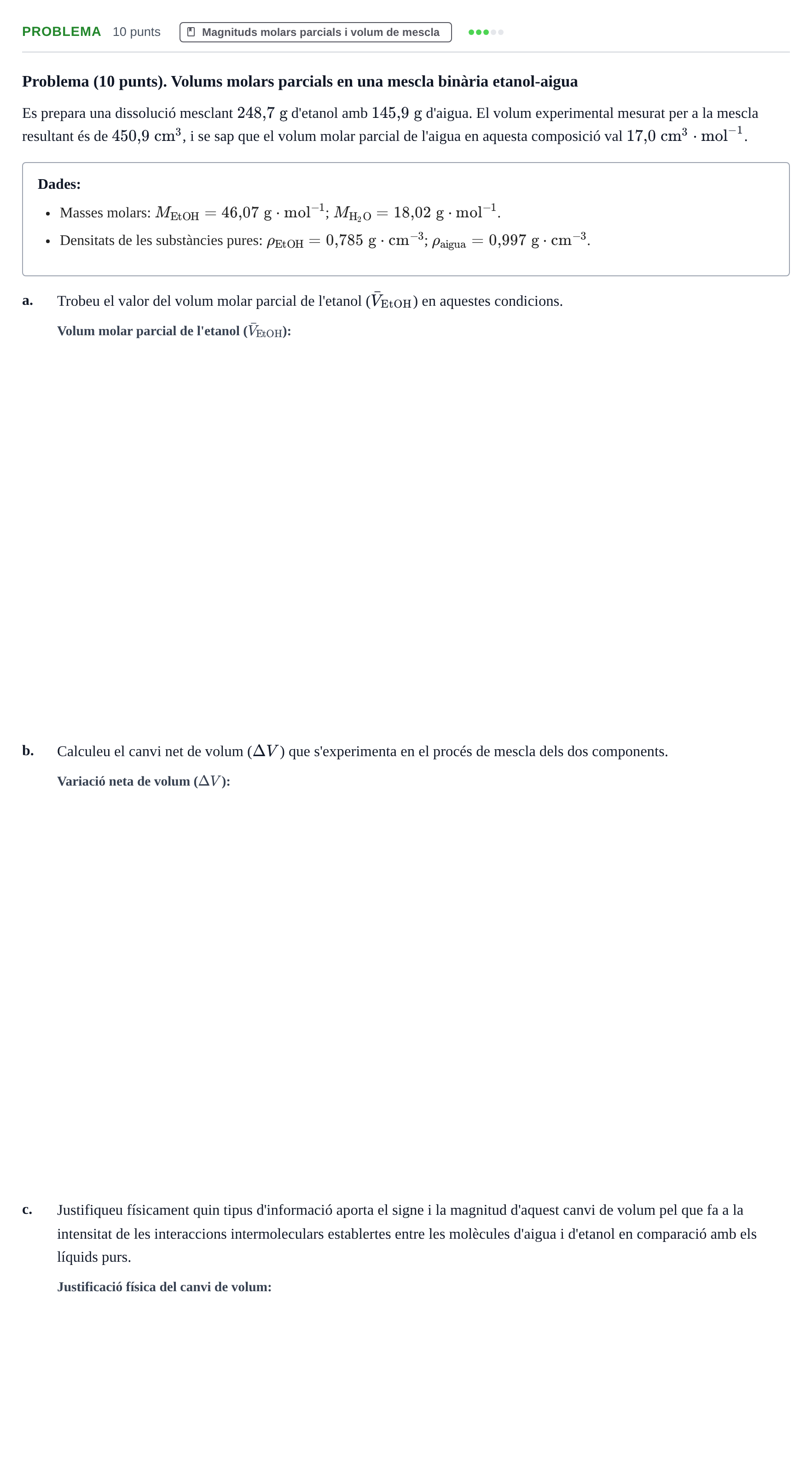 Enunciado: Problema · Fisicoquímica I UB 2018