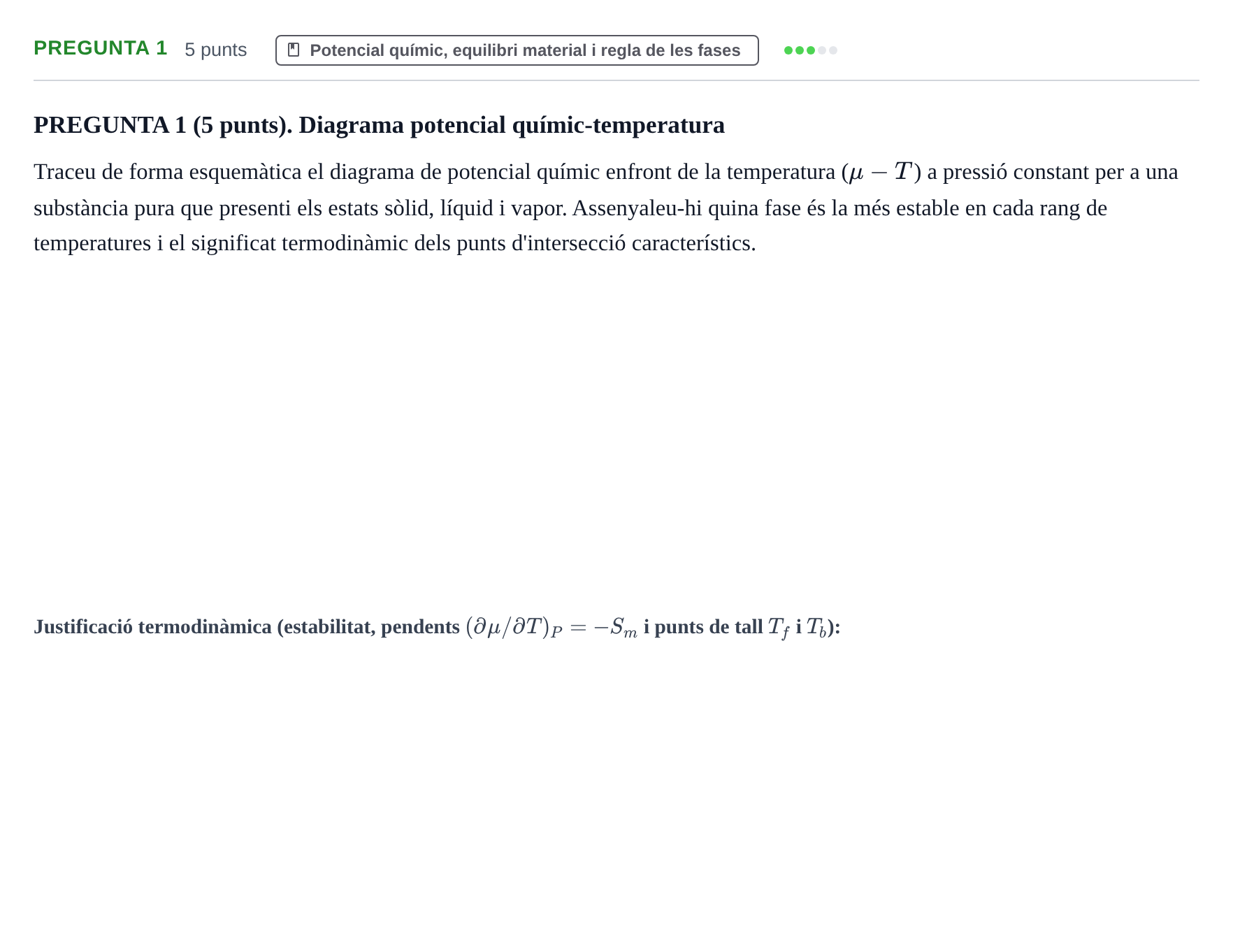 Enunciado: Pregunta 1 · Fisicoquímica I UB Juny 2016
