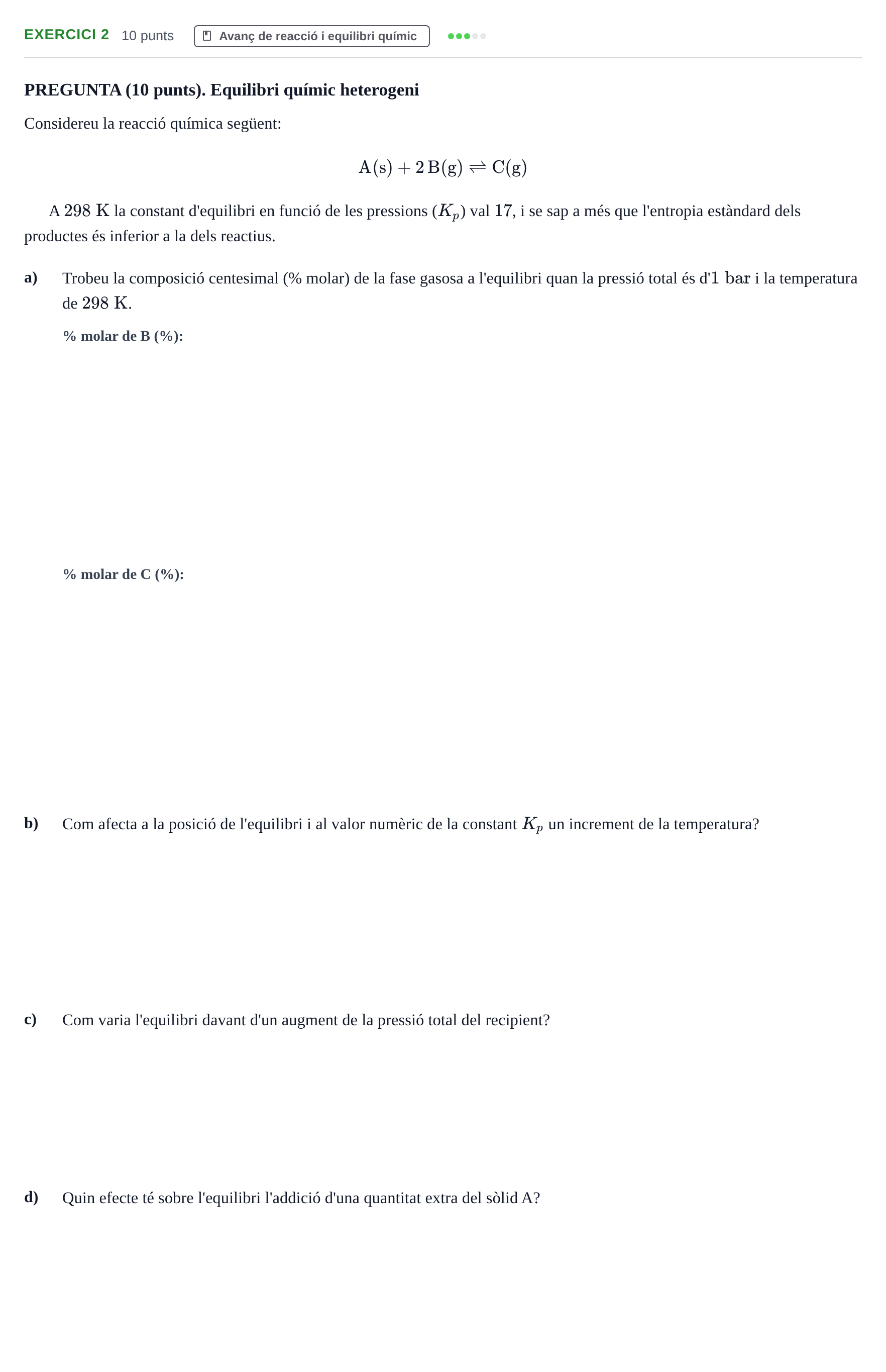 Enunciado: Problema 2 · Fisicoquímica I UB Juny 2016
