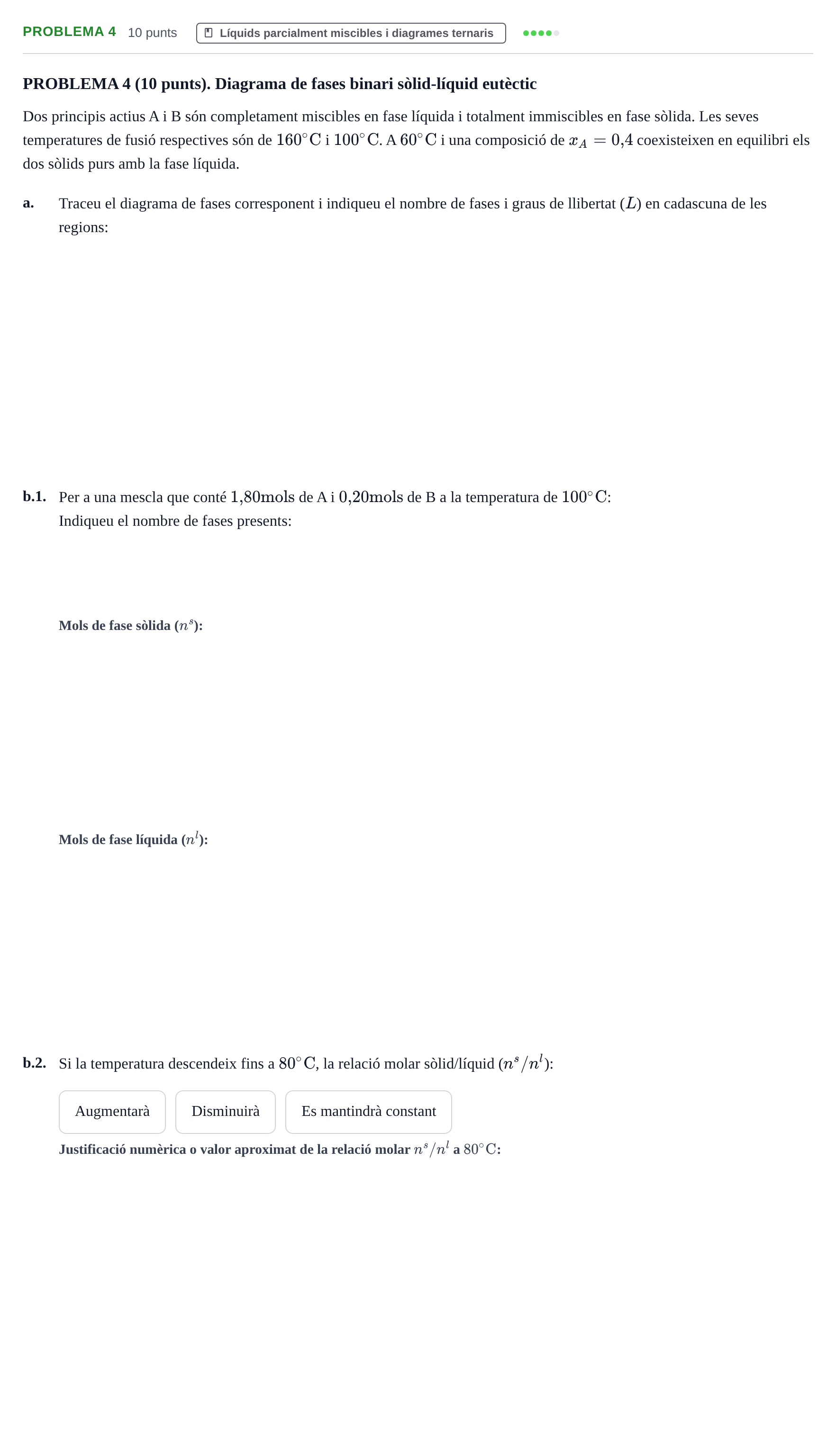 Enunciado: Problema 4 · Fisicoquímica I UB Juny 2016